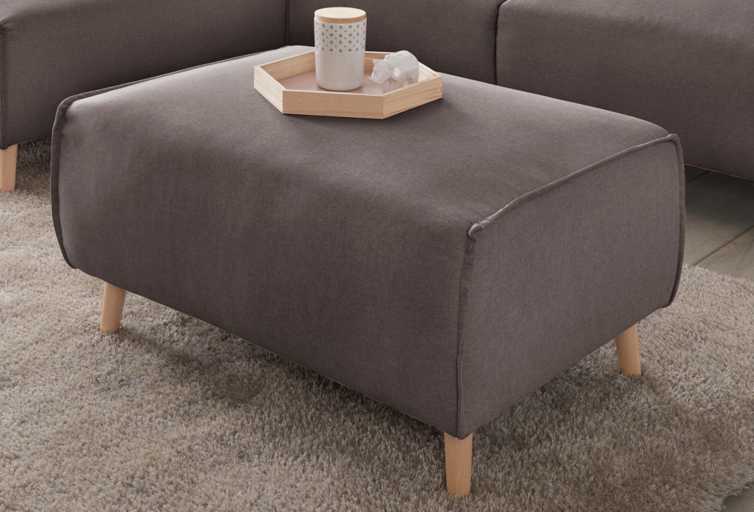 Home affaire Hocker »Janek« mit Keder in scandinavischem Design günstig online kaufen
