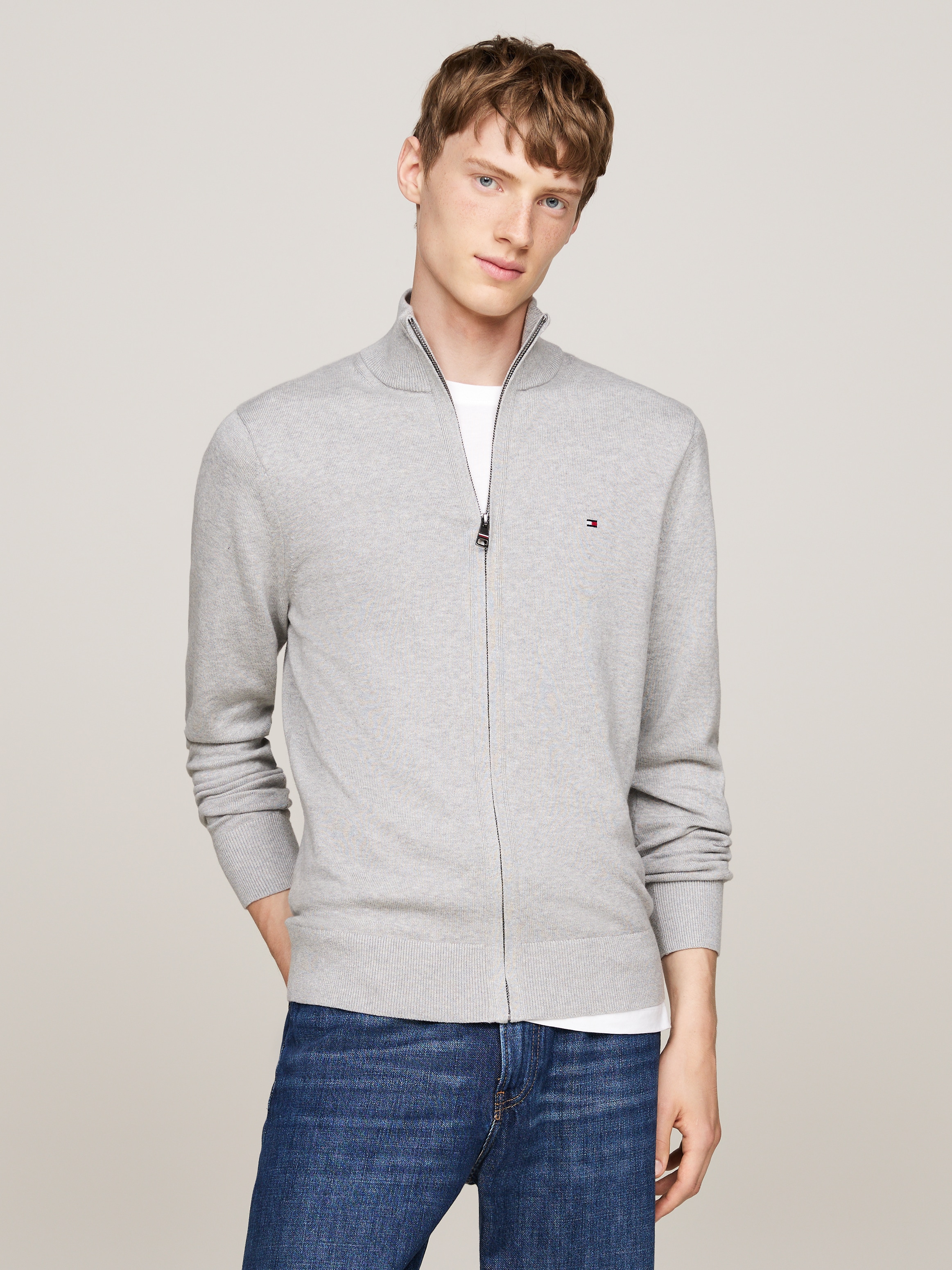 Tommy Hilfiger Cardigan »PIMA ORG CTN CASHMERE ZIP THRU«