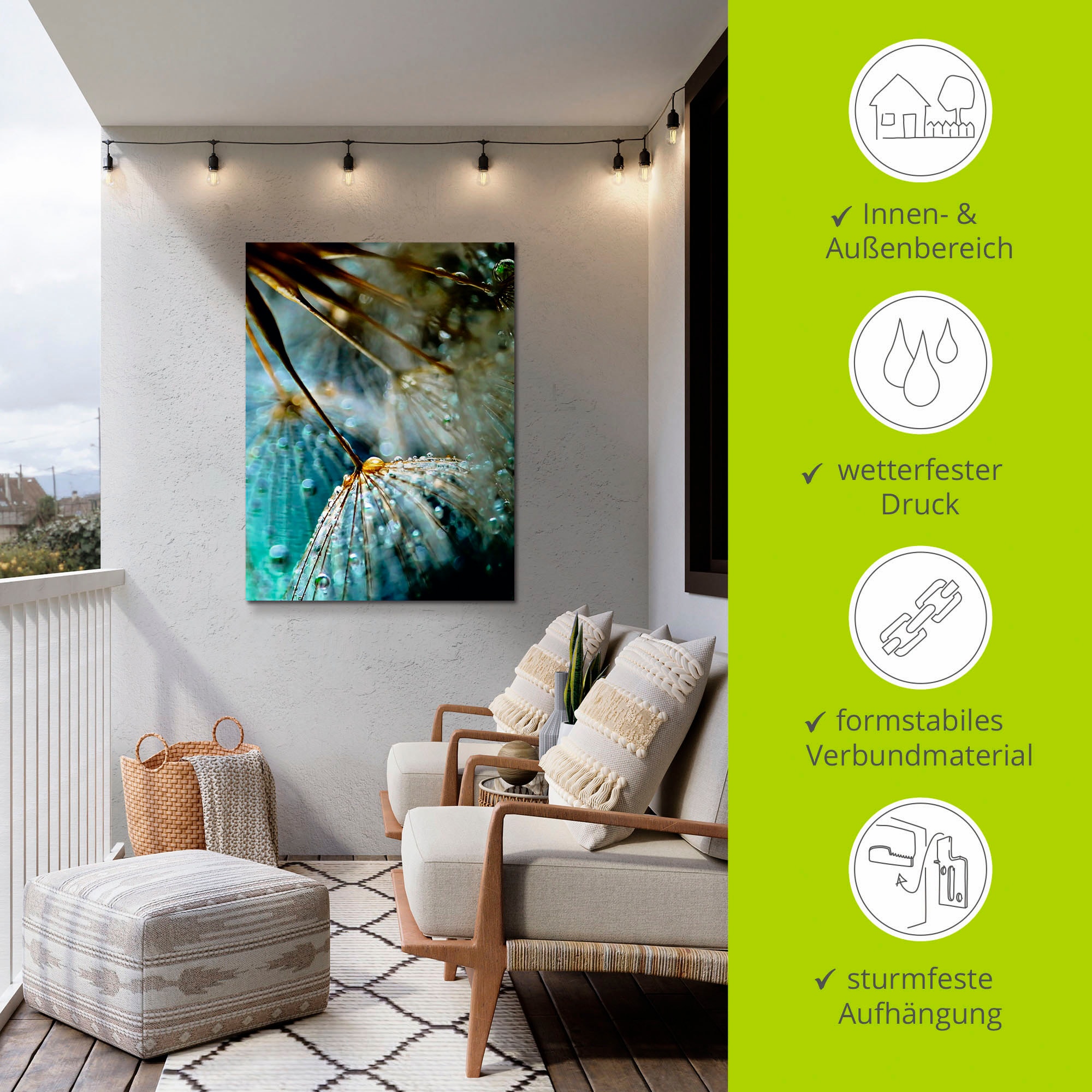 Artland Wandbild »Pusteblume Mystische Schönheit«, Blumen, (1 St.), als Alubild, Outdoorbild, Leinwandbild, Poster, Wandaufkleber