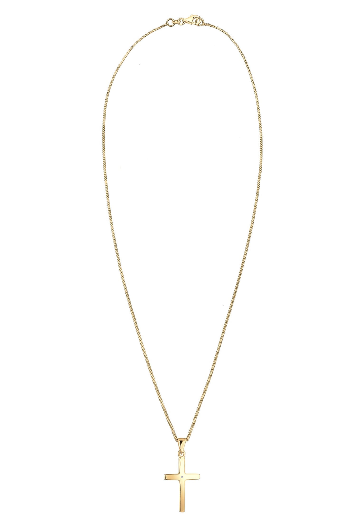 Elli DIAMONDS Collierkettchen »Kreuz Glaube Diamant (0.005 ct) Basic 925 Silber«