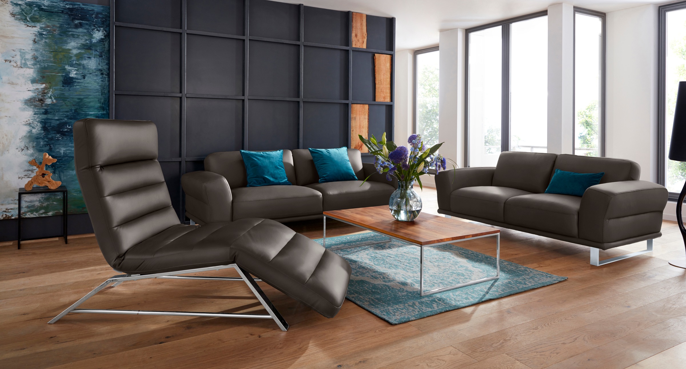 W.SCHILLIG 2-Sitzer »montanaa«, mit Metallkufen in Silber matt, Breite 192 cm
