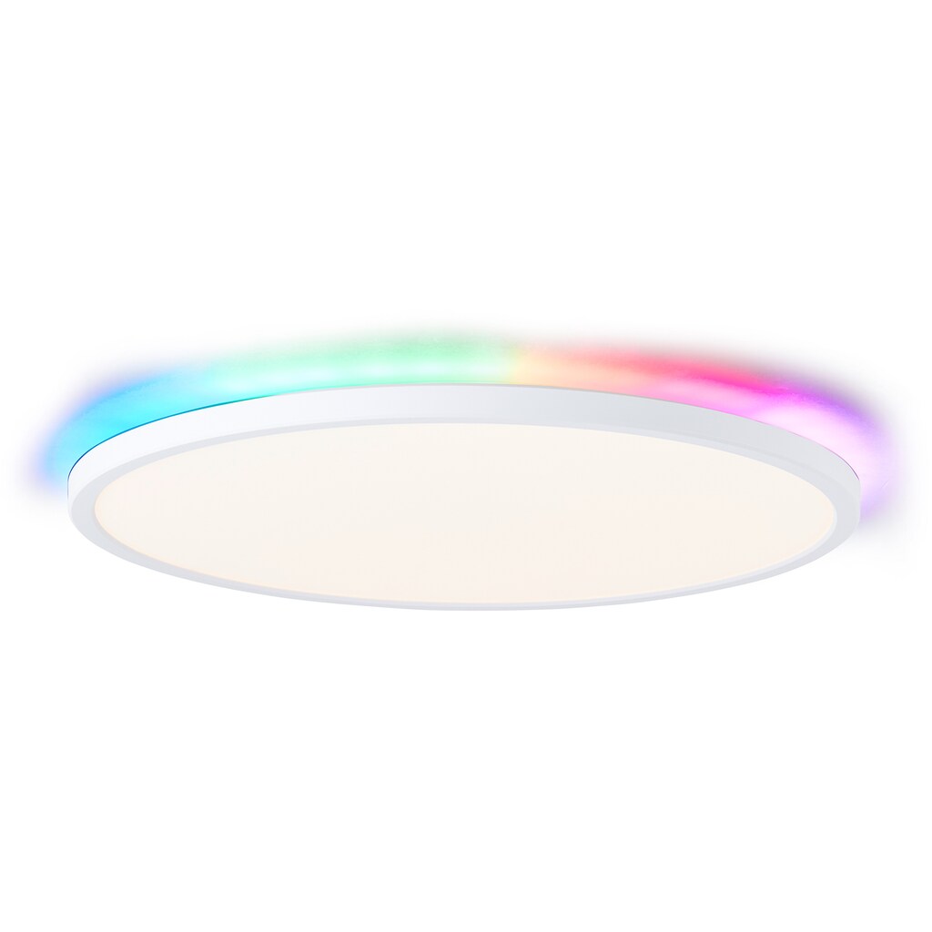 my home LED Deckenleuchte »Nane«, Panel mit Hintergrundbeleuchtung im Regenbogen-Effekt, dimmbar 3000-6500K, 2400 Lumen, inkl. Fernbedienung, Nachtlichtfunktion