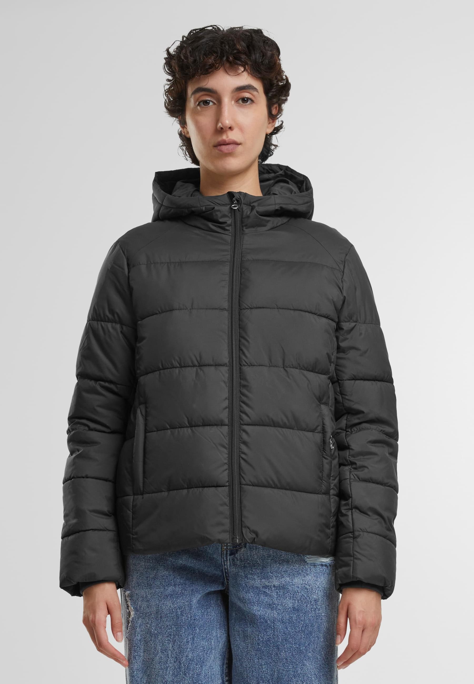 URBAN CLASSICS Winterjacke »Urban Classics Ladies Short Puffer Jacket With Hood« 1 Stk. tlg. mit Kapuze