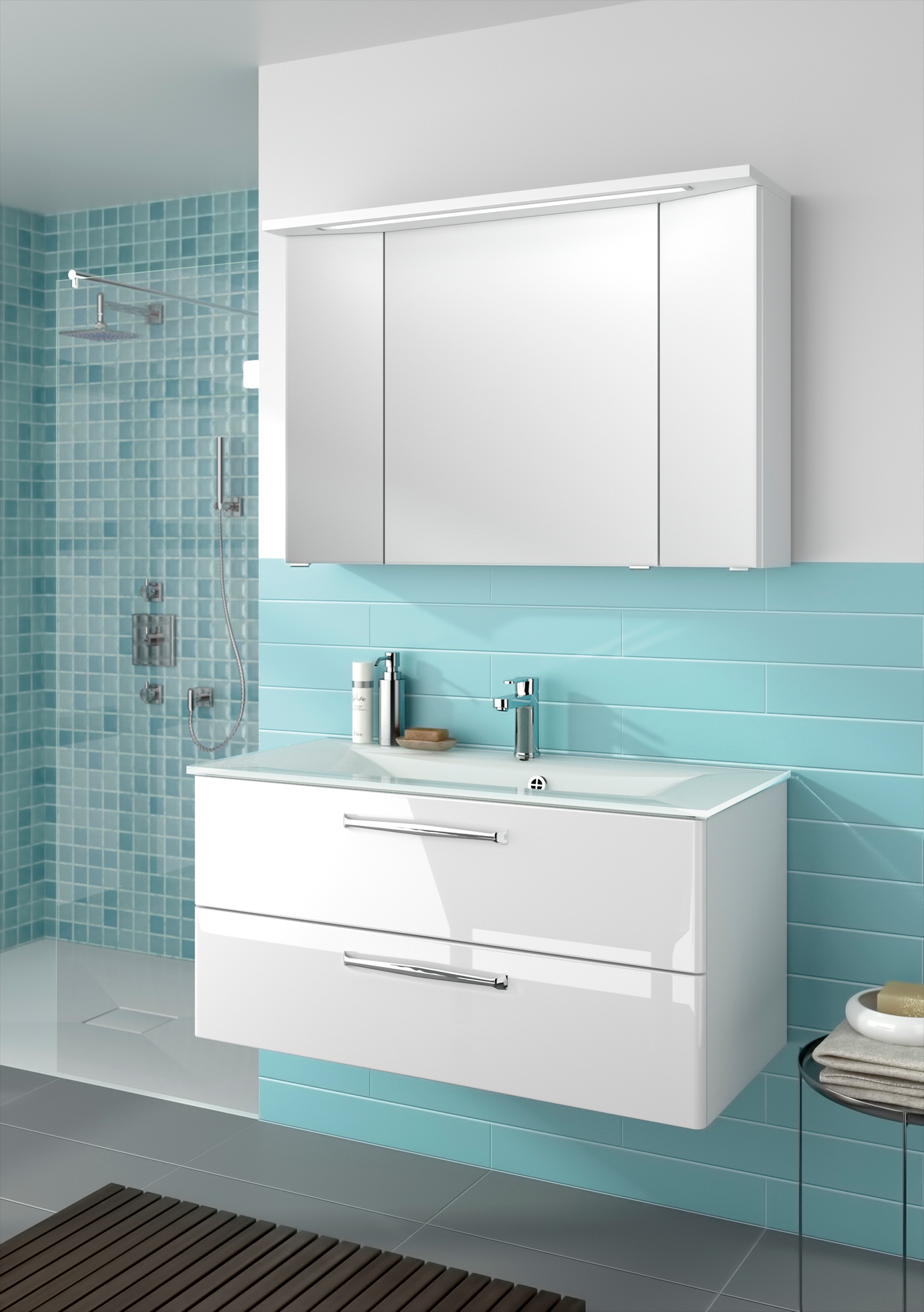 Saphir Badmöbel-Set »Trentino 2-teilig Glas-Waschtisch, Spiegelschrank mit günstig online kaufen