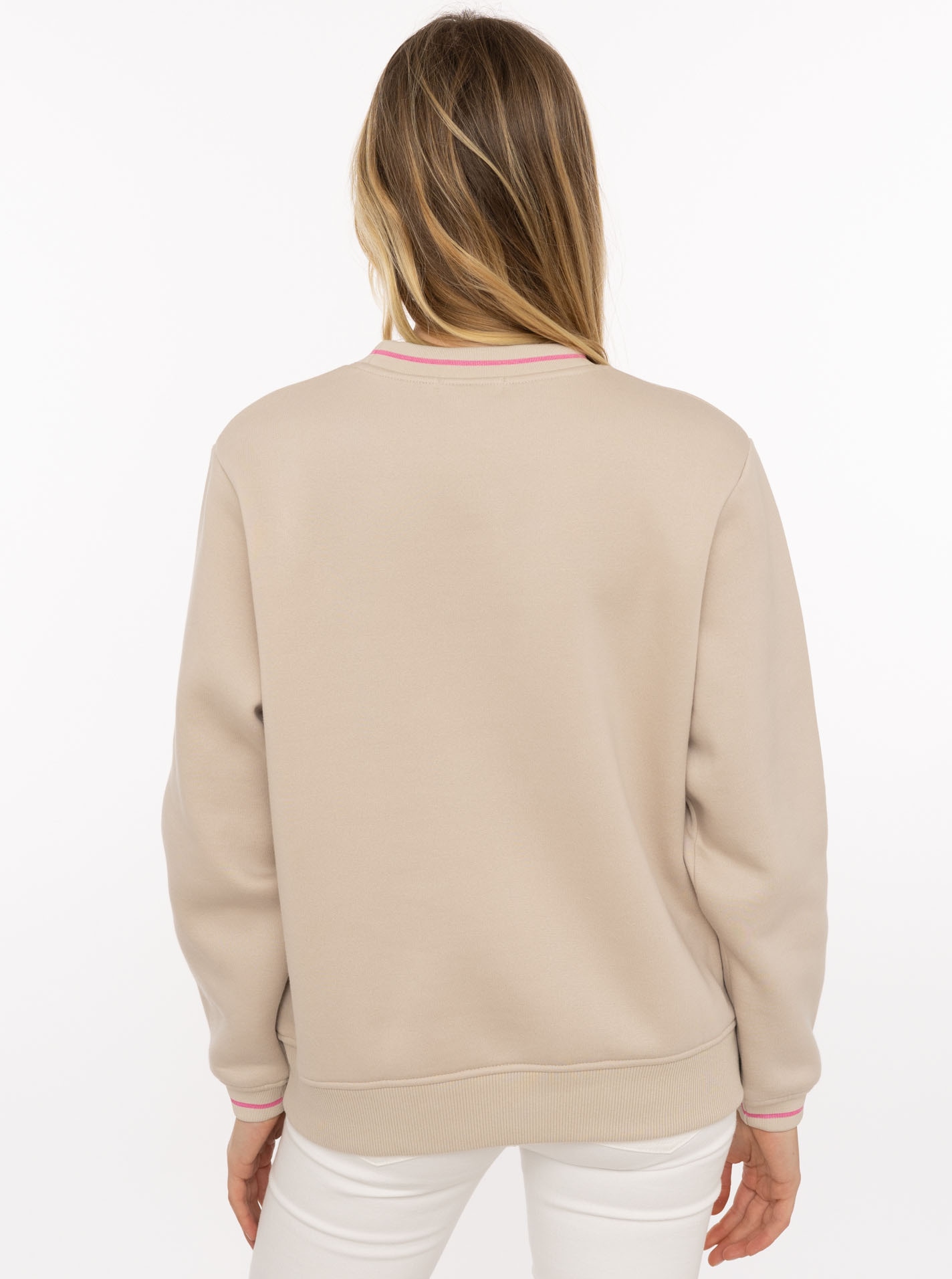 Zwillingsherz Hoodie »"Smile Shine"«, Rundhals, mit Lurexstreifen an den Bündchen, glänzende Stickerei
