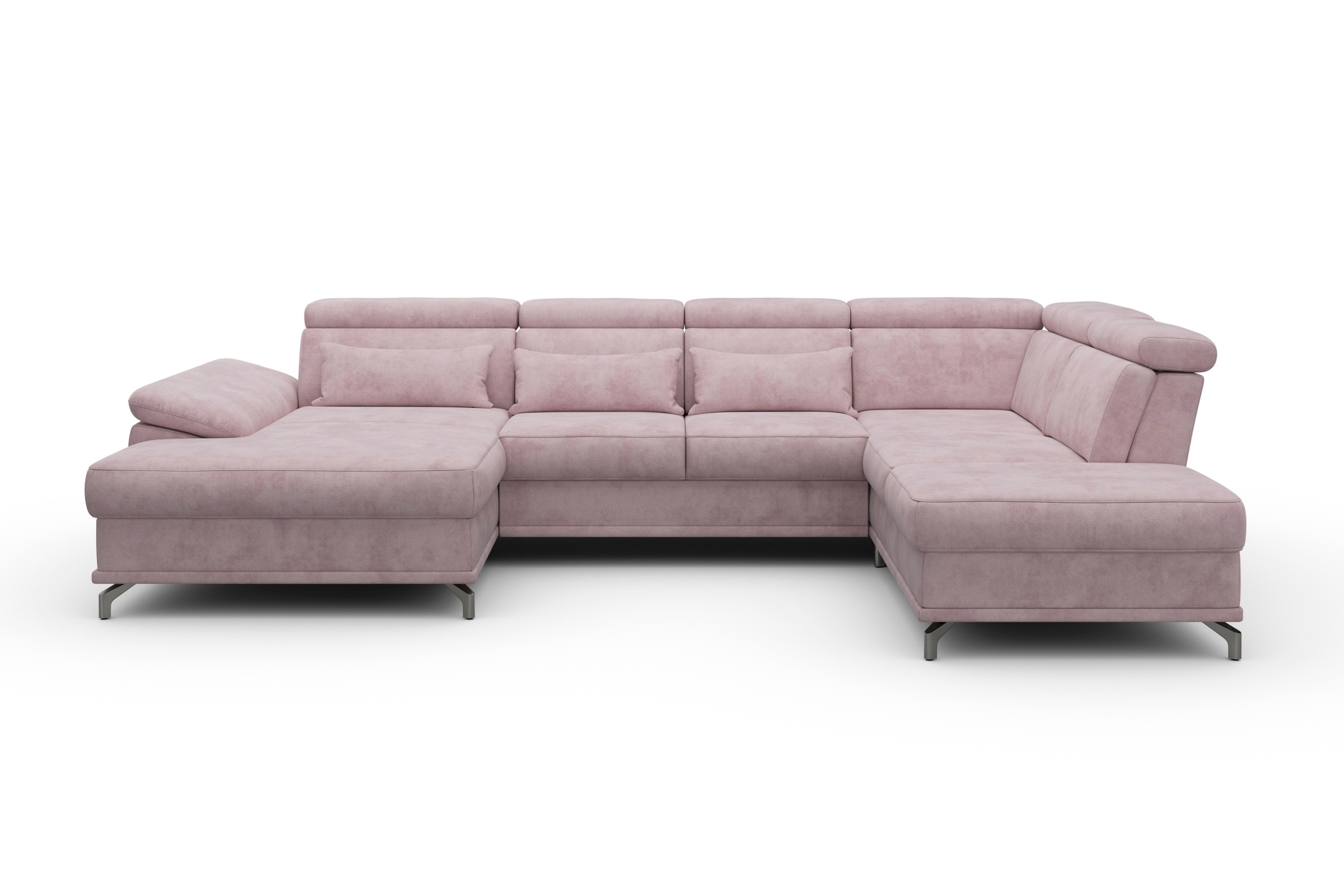 sit&more Wohnlandschaft »Cabrio U-Form, mit Sitztiefenverstellung, Arm- und Kopfteilverstellung«, 3 Nierenkissen, Federkern, optional Bettfunktion und Stauraum