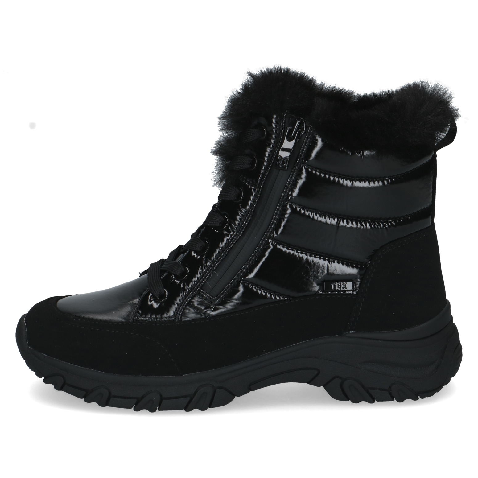 Caprice Winterboots  Winterstiefelette, Snow-Boots mit Steppnähten und Fellimitat-Kragen