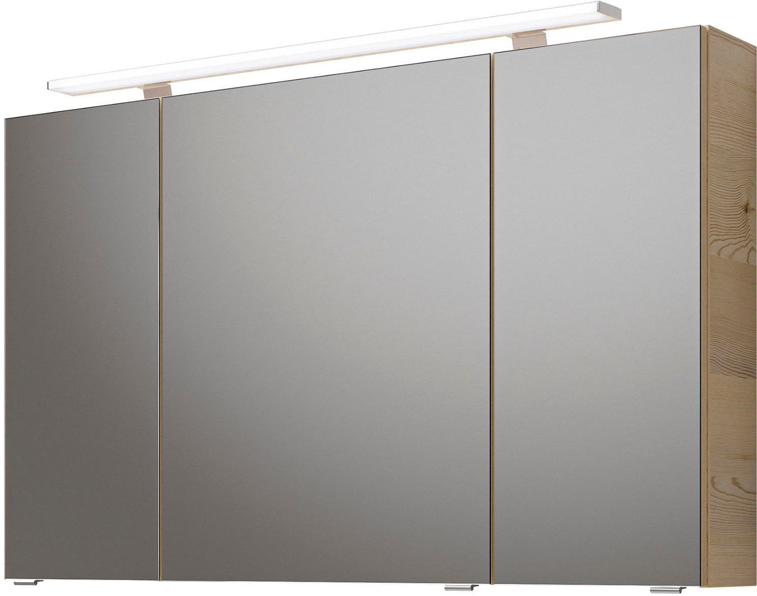 Saphir Badmöbel-Set »Serie 6025 2-teilig Mineralmarmor-Waschtisch mit LED-Spiegelschrank«, (2 St.), Waschplatz 117cm breit, 2 Schubladen, 3 Spiegel-Türen, inkl Türdämpfer