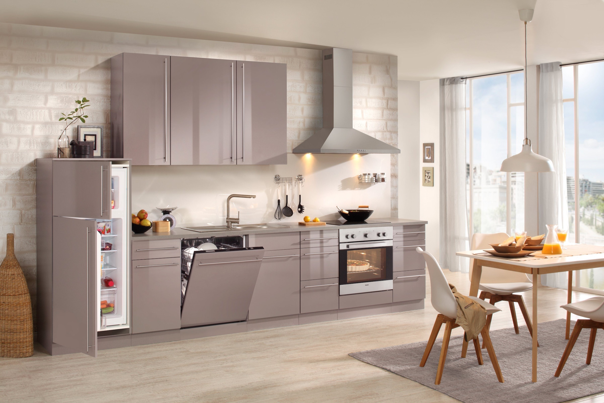 wiho Küchen Spülenschrank »Chicago«, 110 cm breit, inkl. Tür/Sockel für Geschirrspüler
