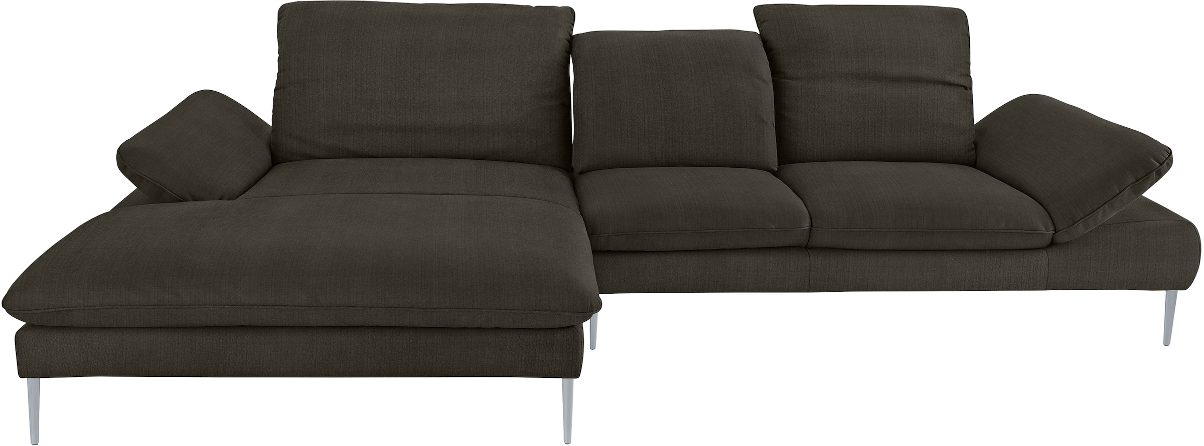 W.SCHILLIG Ecksofa »enjoy&MORE, Designsofa, bequem, zeitlos und elegant, L-Form«, mit Sitztiefenverstellung, Füße silber matt, Breite 340 cm