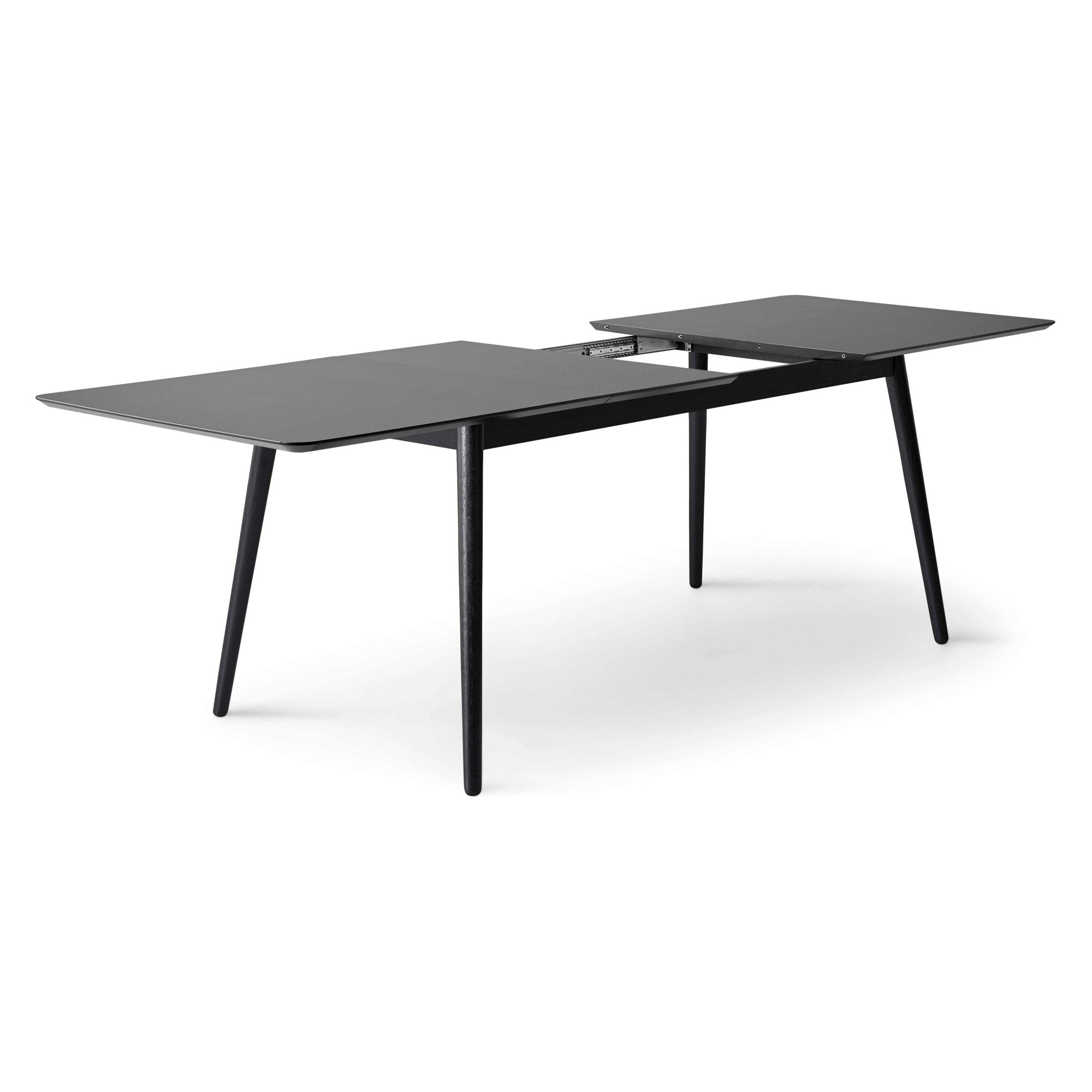 Hammel Furniture Esstisch »Meza Designtisch mit Auszugsfunktion und 2 Einlegeplatten«, abgerundete Tischplatte MDF, Massivholzgestell, in zwei Breite