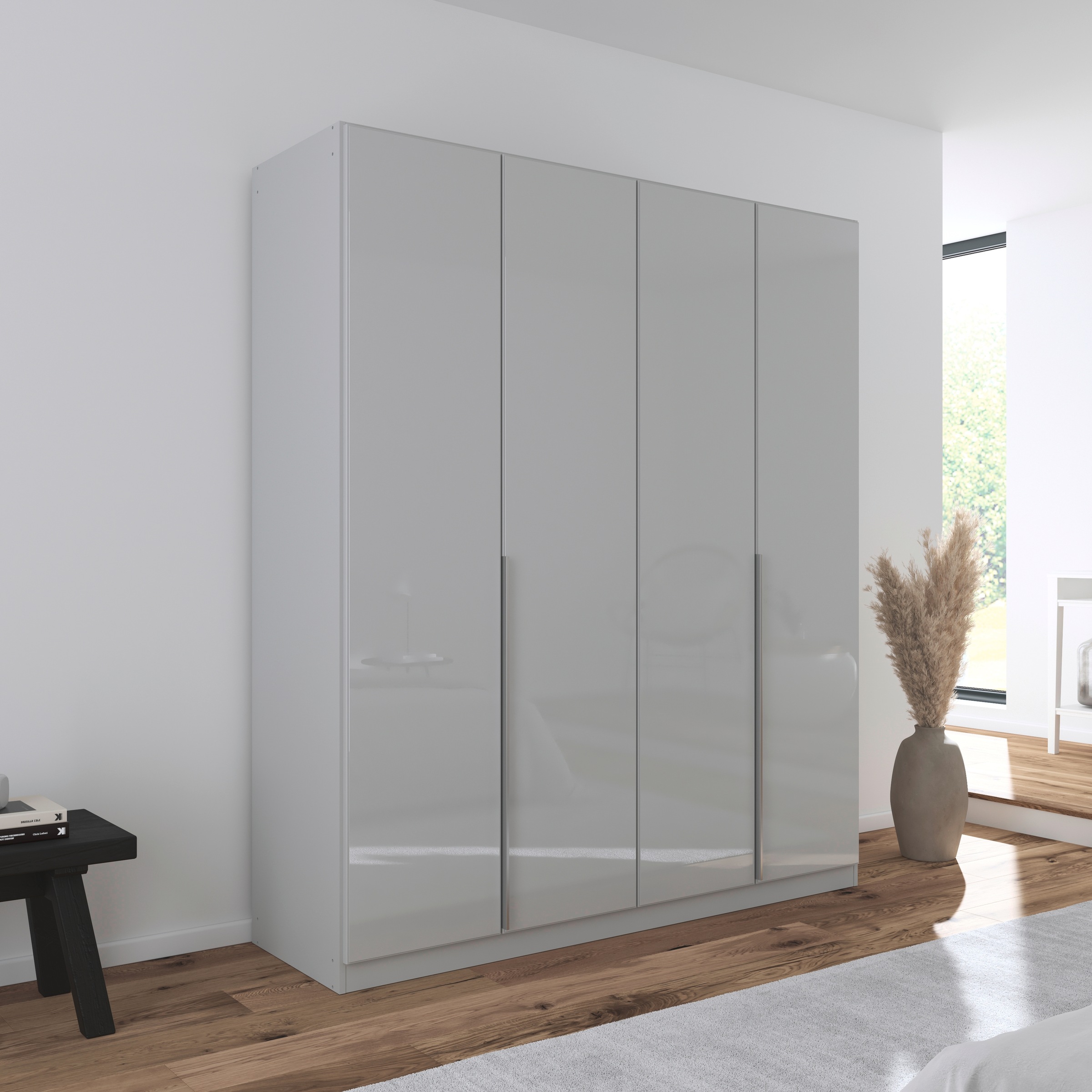 rauch Drehtürenschrank »Kleiderschrank Kleiderschränke Schrank Garderobe AGORDO mit Glasfront«, (in zwei Griff-Farben), durchdachte Innenausstattung, in 6 Breiten und 2 Höhen MADE IN GERMANY