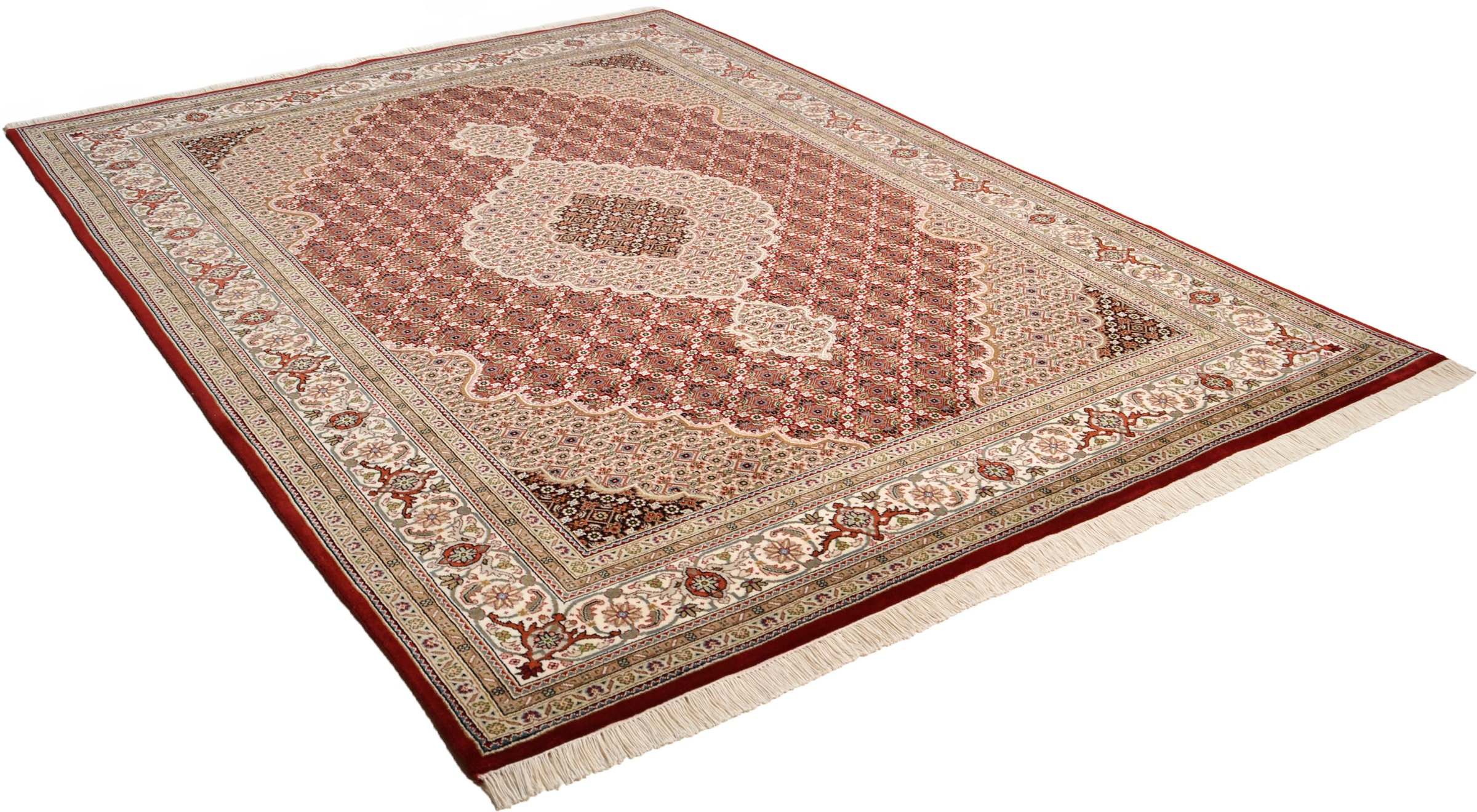 Orientteppich »Mahi Tabriz«, rechteckig, 12 mm Höhe, handgeknüpft, Material: 80%Wolle,...