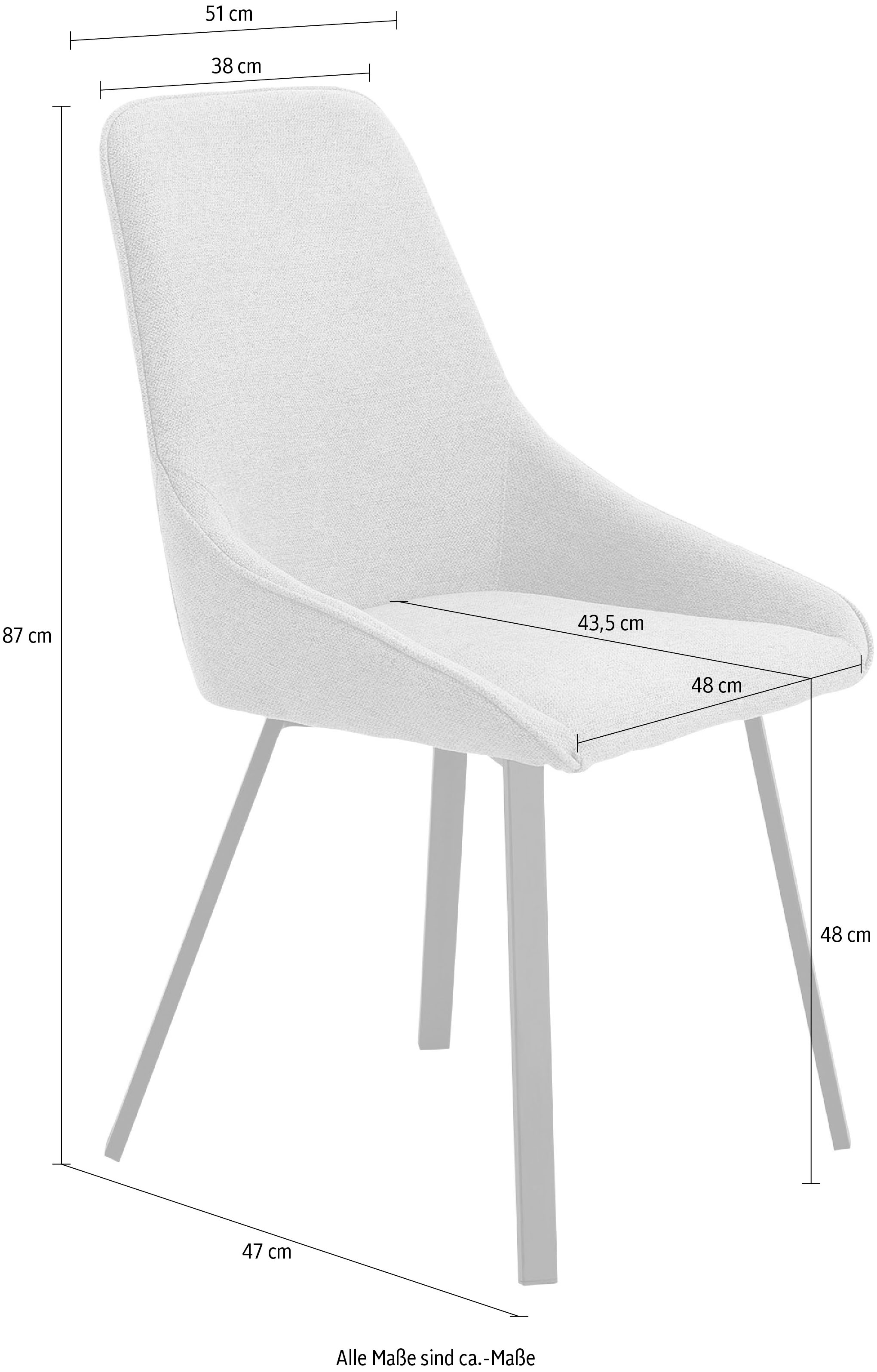 SalesFever Esszimmerstuhl »Stilvoll« (Set) 2 Stk.H 87 cm/ B 51 cm/ T 47 cm