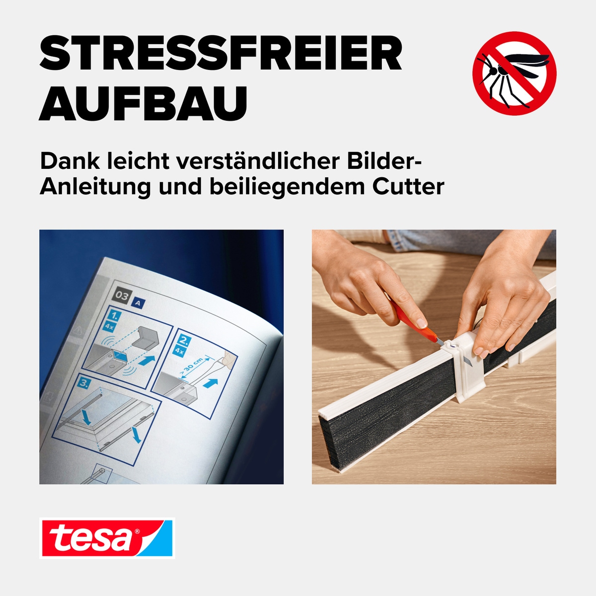 tesa Insektenschutz-Fensterrahmen »Insect Stop Alu-Insektenschutzrollo teleskopierbar - 1,14x 1,6 m« 1 Stk. tlg. speziell für Dachfenster - Insektenschutz Plissee - ohne Bohren, weiß