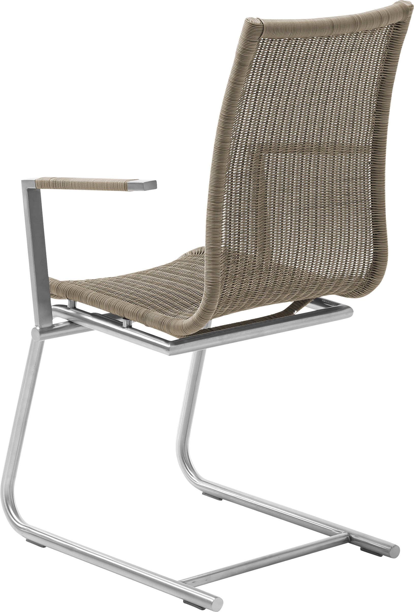WK WOHNEN Freischwinger »WK 7400«, Rundrohrgestell in Edelstahloptik, Vollgeflecht, mit Armlehne