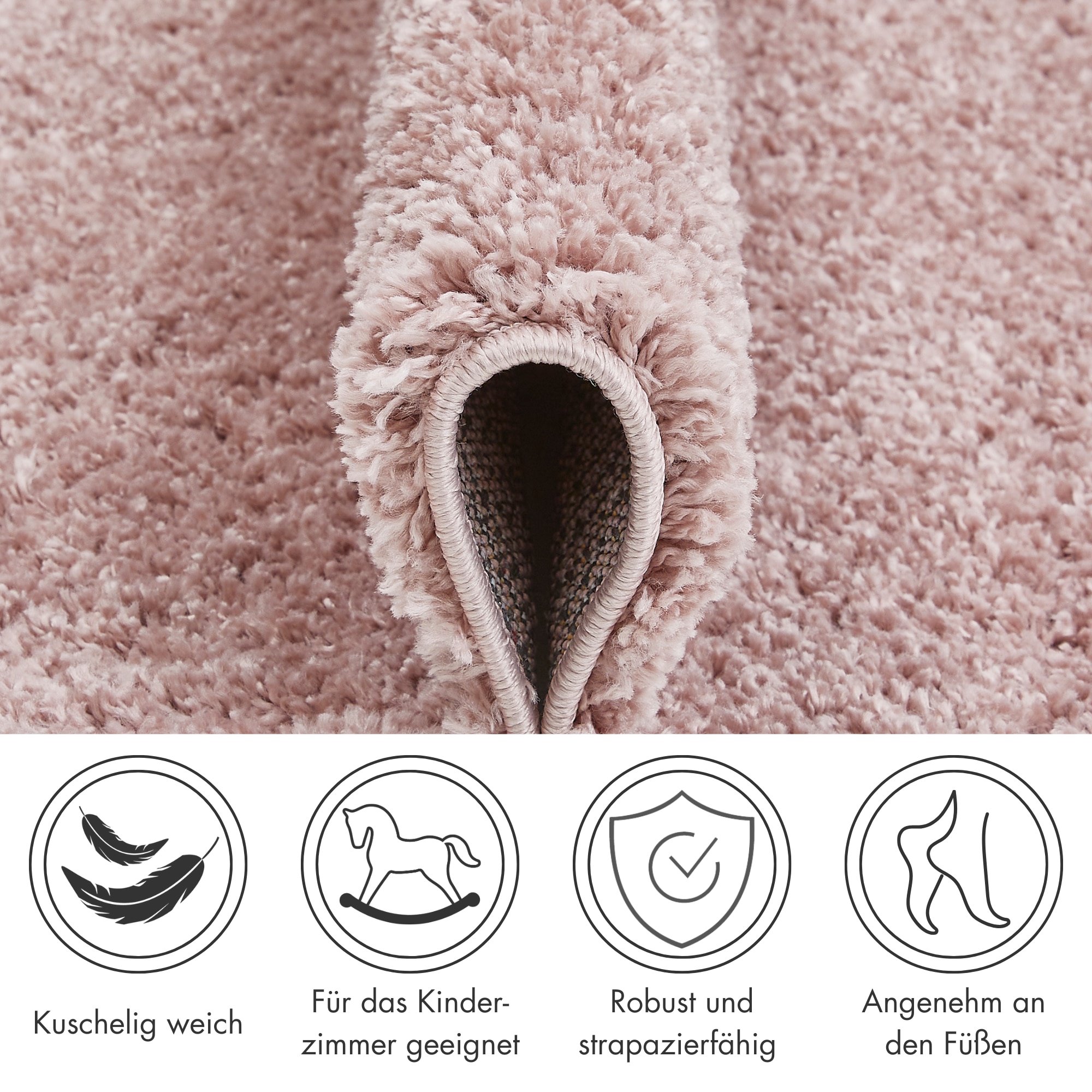 Andiamo Hochflor-Teppich »Chicago«, rechteckig, 40 mm Höhe, Uni Farben, weich & kuschelig, ideal im Wohnzimmer & Schlafzimmer