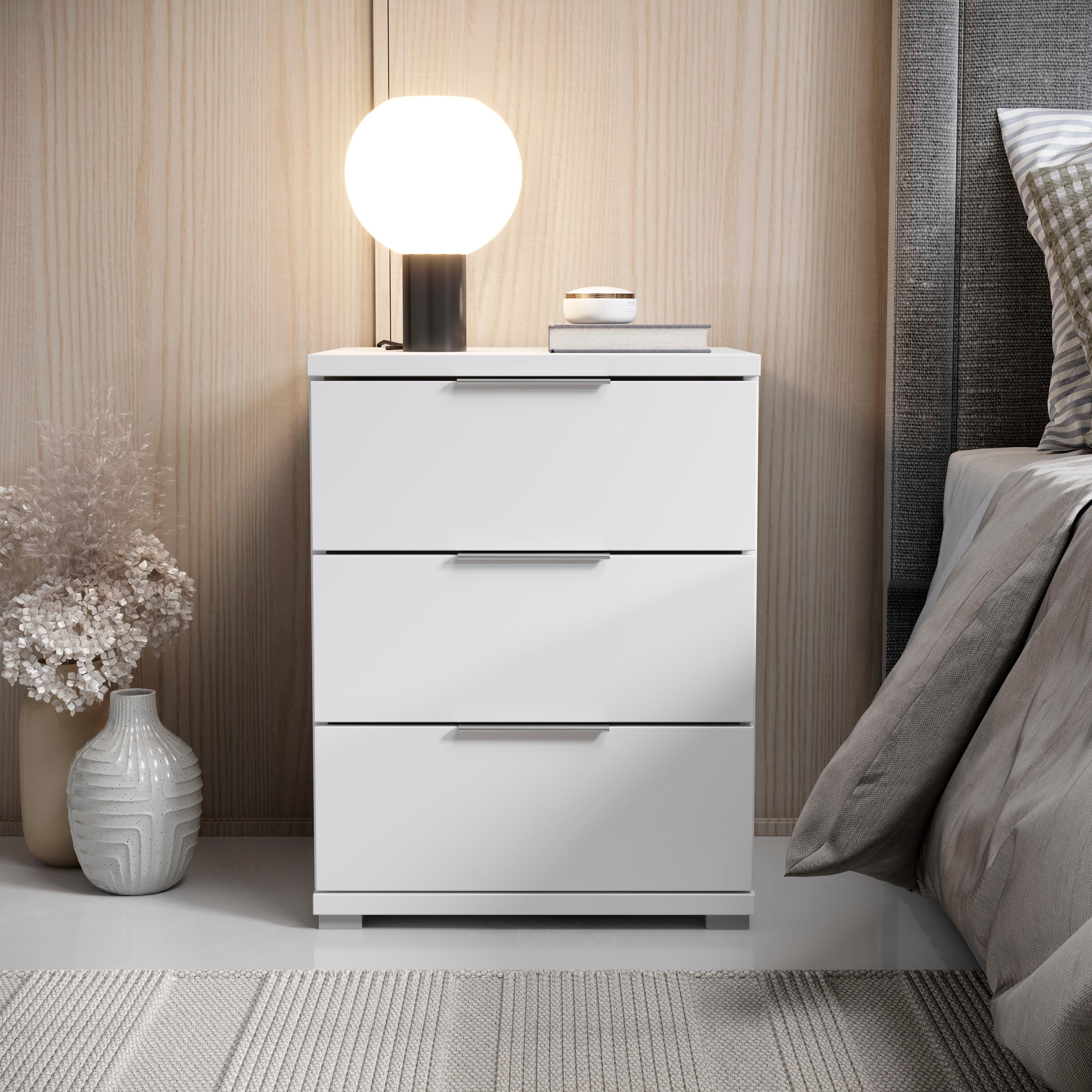 Schlafkontor Nachtkommode »Smilla Nachttisch, Nachtkonsole mit Schubkästen« günstig online kaufen