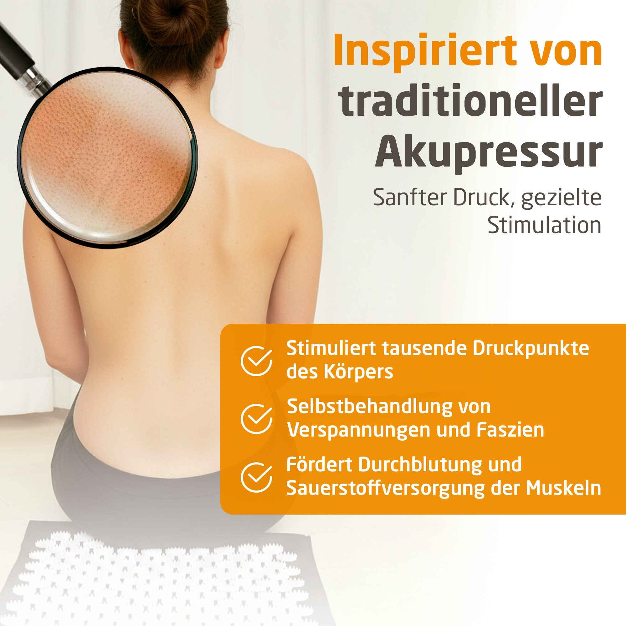Medisana Massagematte »MM 100 mit Wärmefunktion und 9 einstellbaren Temperaturstufen« Sanfte Akupressur für Gesundheit und Wohlbefinden