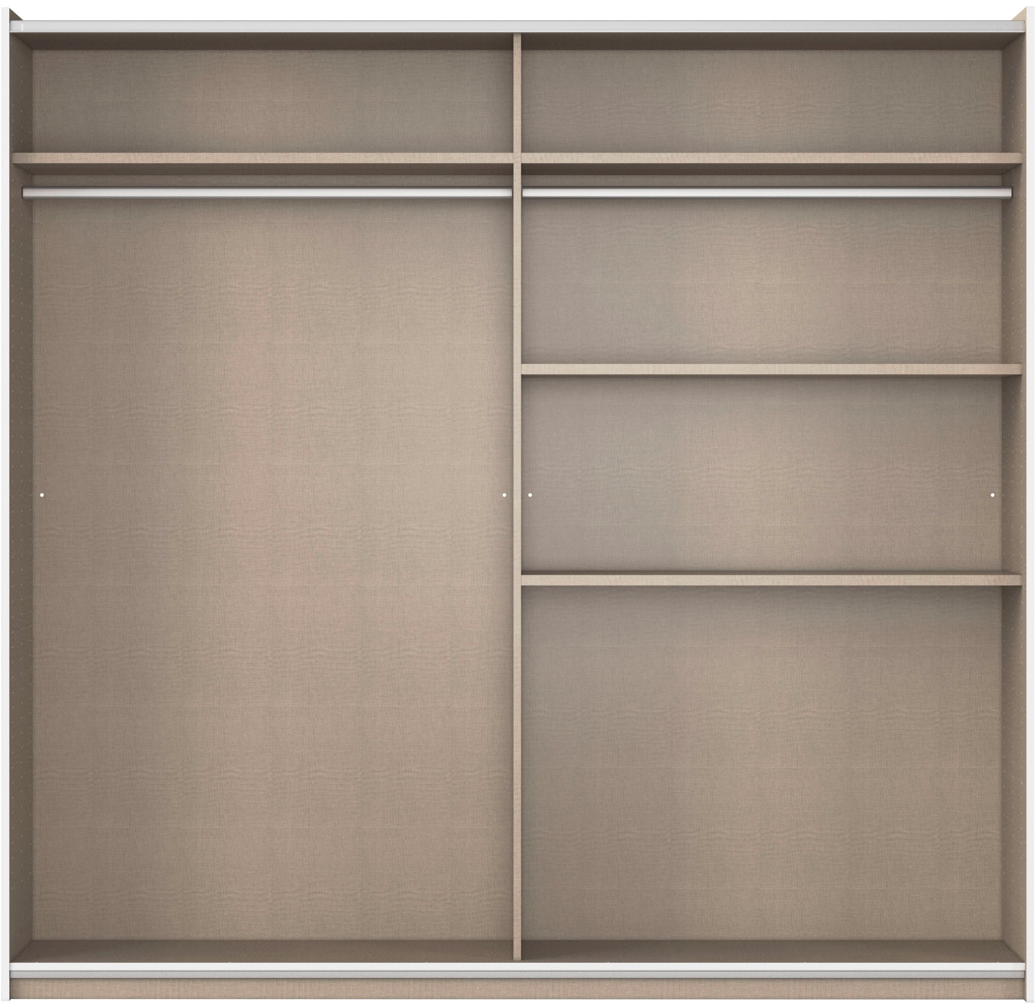 rauch Schwebetürenschrank »Kleiderschrank Garderobe TOPSELLER AURELIO mit 3 Ausstattungsvarianten«, 3 verschiedene Ausstattungsvarianten Griffe aus Metall MADE IN GERMANY