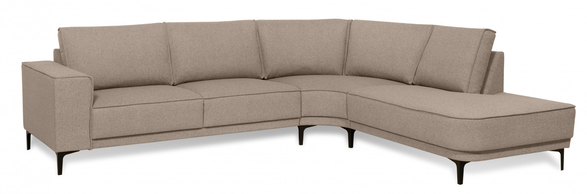 Places of Style Ecksofa »Casina«, mit abgerundeter Ottomane, in einem weichen Chenille-Stoff