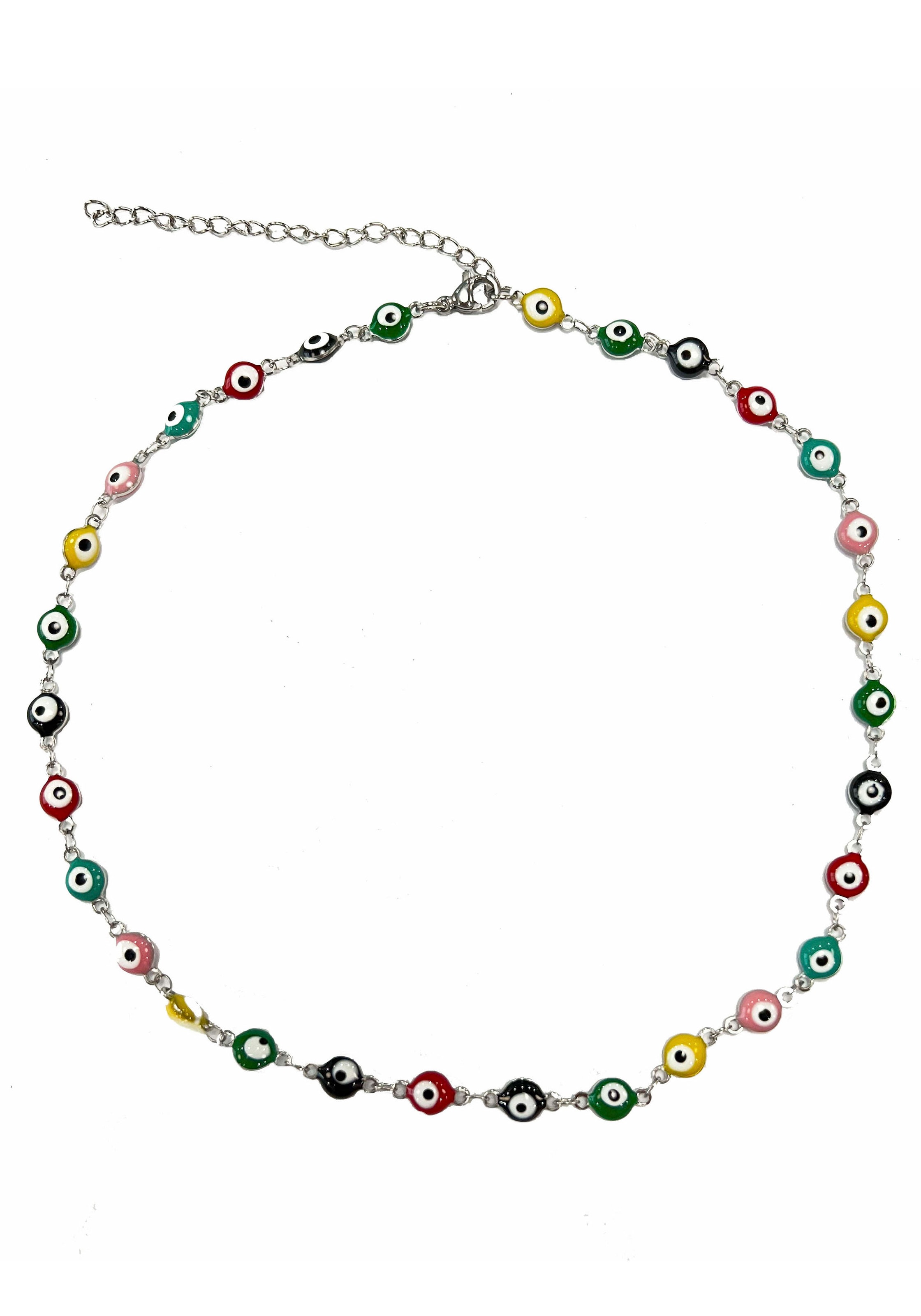 Firetti Collier »Schmuck Geschenk Halsschmuck Halskette Ankerkette Evil Eye/Böser Blick«, Made in Germany - mit Glasstein