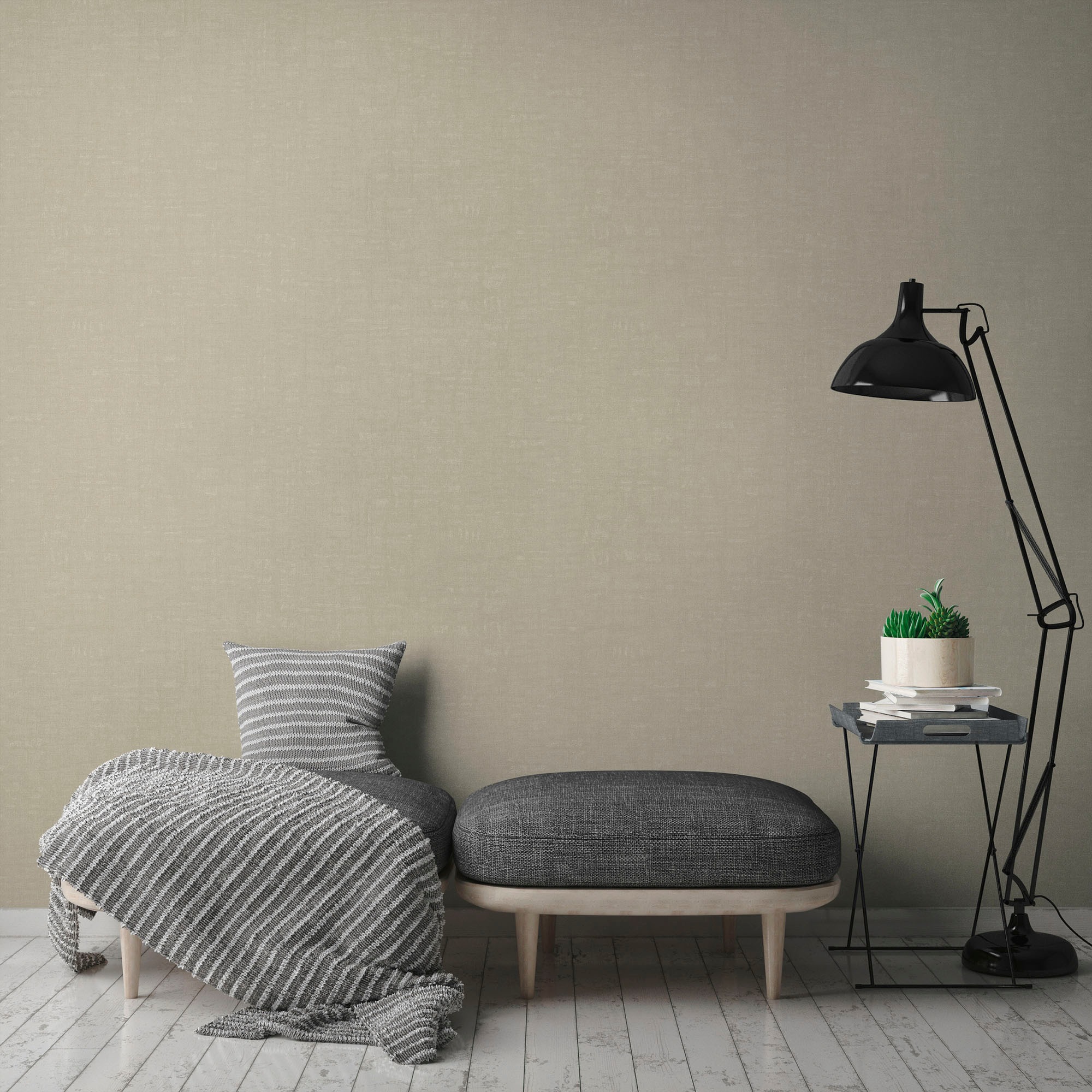 A.S. Création Vliestapete »Nara Einfarbig«, matt-gemustert-neutral, Unitapete Tapeten Wohnzimmer Schlafzimmer Küche modern Flur Design