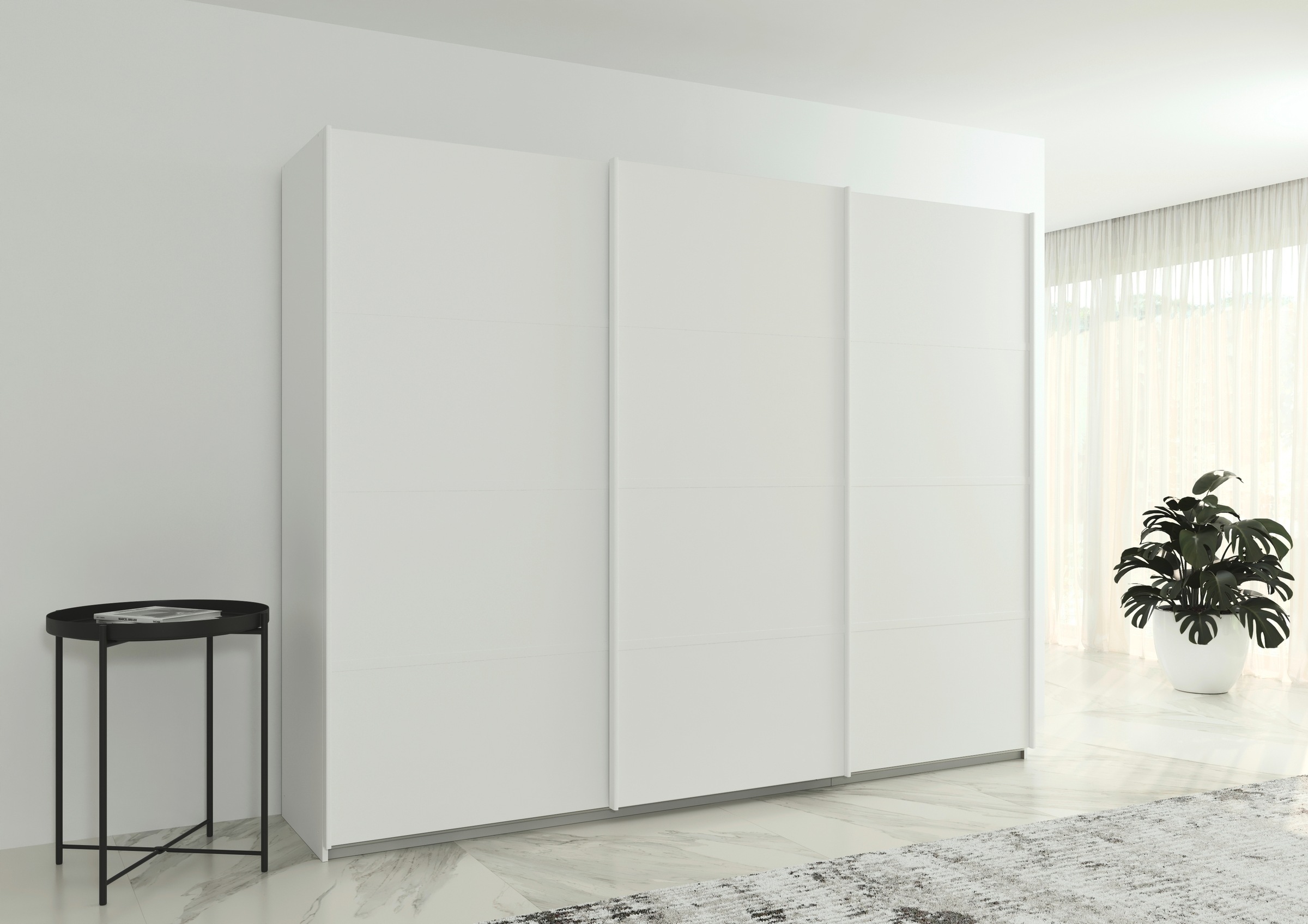 rauch Kleiderschrank »Schwebetürenschrank OTTO´s Choice Garderobe Schrank TOP ANGEBOT Avola«, (in 3 verschiedenen Ausstattungen BASIC/CLASSIC/PREMIUM), mit eleganten Zierleisten in Chrom, Schwarz oder Weiß MADE IN GERMANY