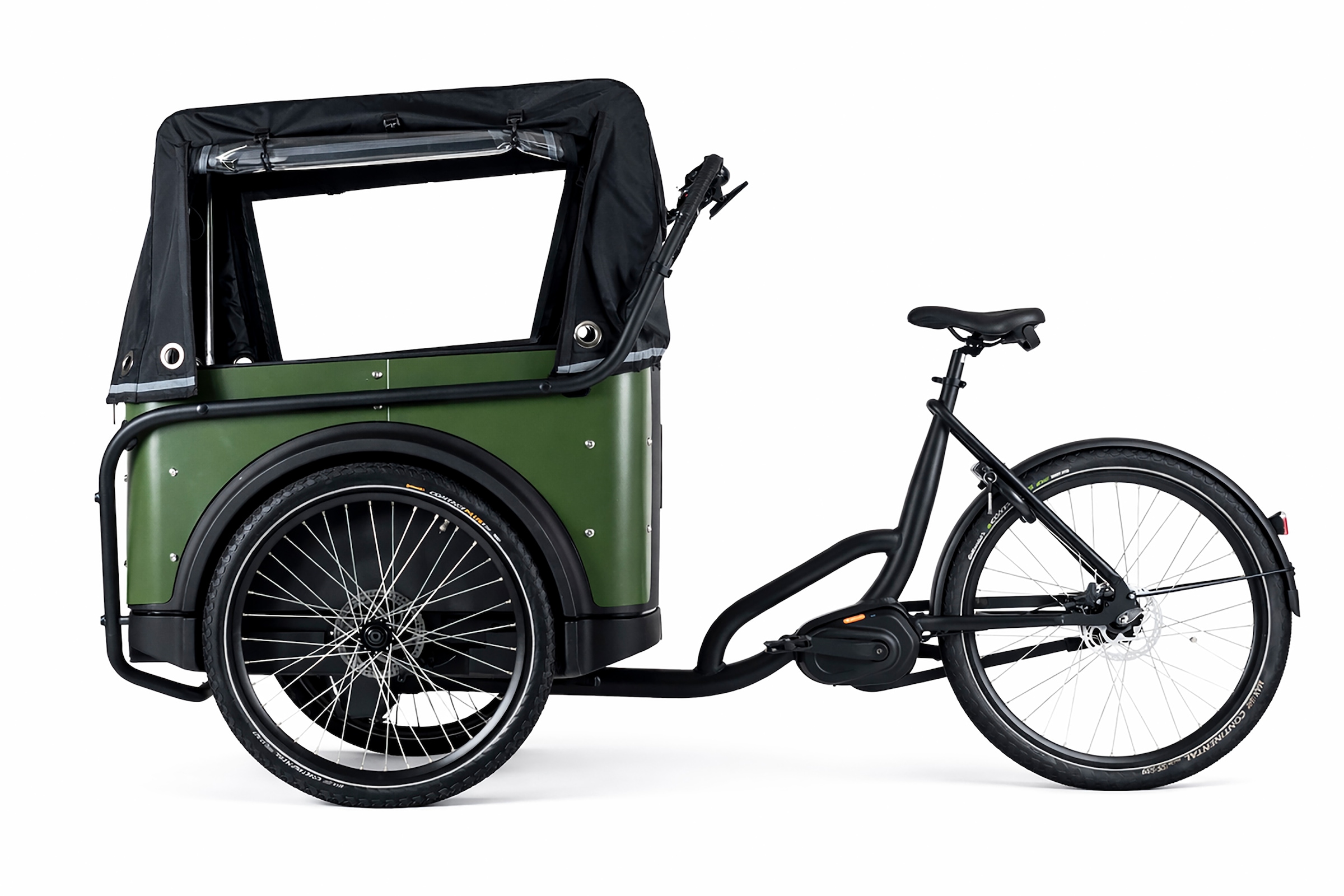 Royal Cargo Bikes »Cargo 3W Premium 17,5Ah / 630 Wh 24 / 26 Zoll grün« 7 Gang Shimano Nexus Schaltwerk Nabenschaltung Mittelmotor 250 W