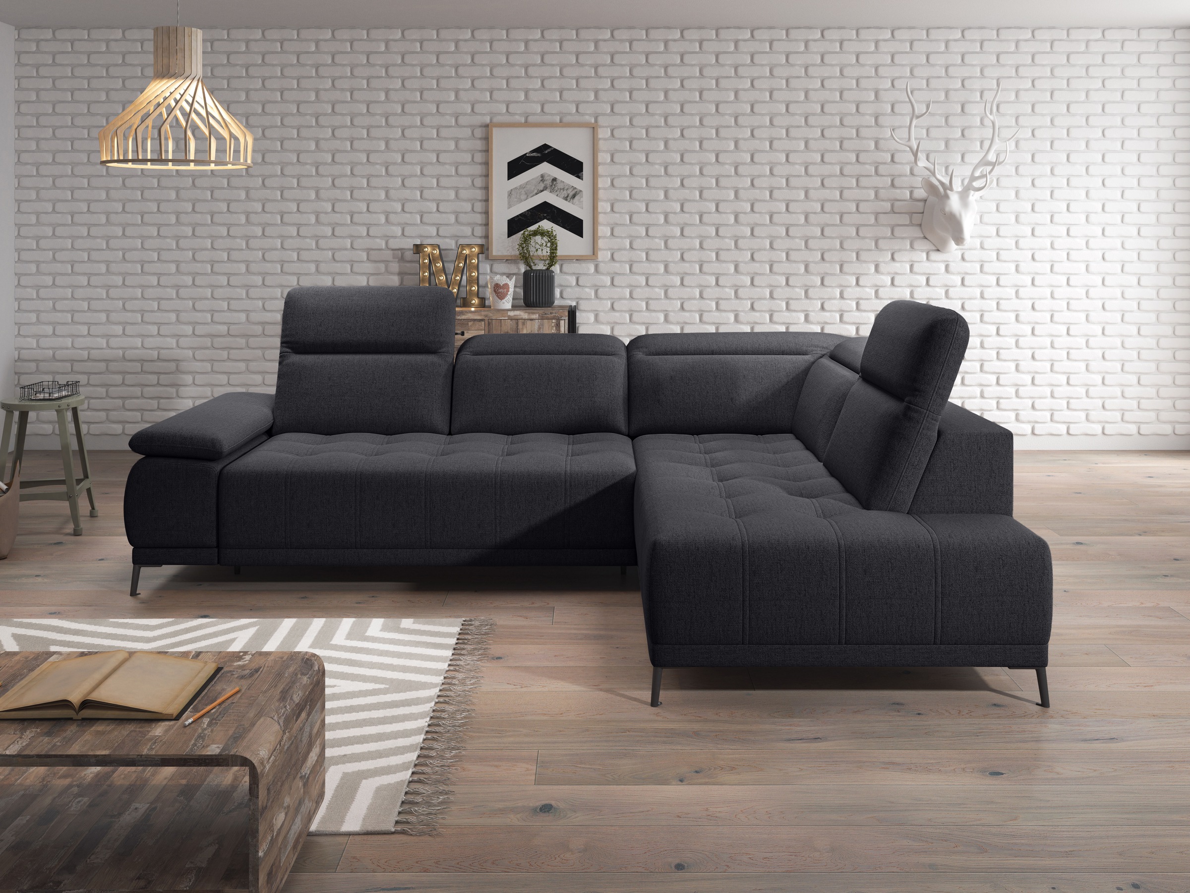 WERK2 Ecksofa »Focus-L, elektrisch erweiterbare Sitztiefe um ca. 30 cm, L-F günstig online kaufen