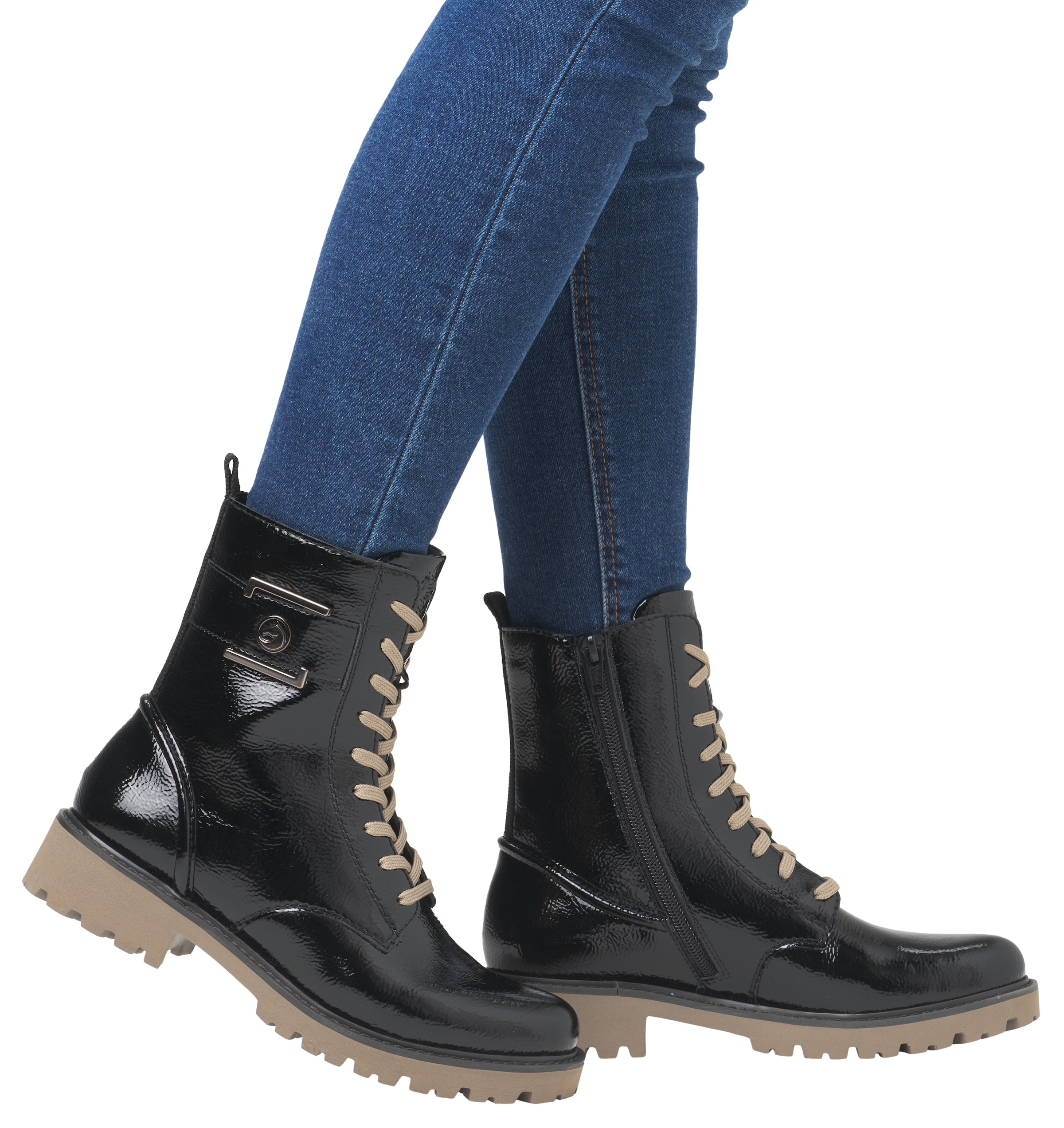 Remonte Schnürstiefelette »Elisabeth Hurley-Collection«, Blockabsatz, Schnürschuh mit praktischem Innenreißverschluss
