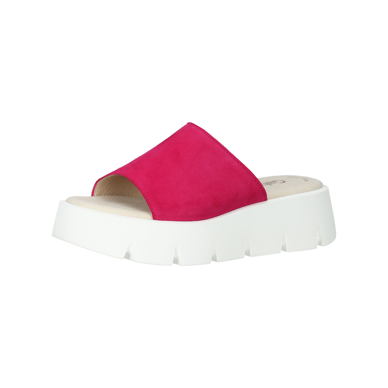 GABOR Pantolette »Pantoletten Veloursleder« Pink/Weiß 36 36 Absatzform: flach