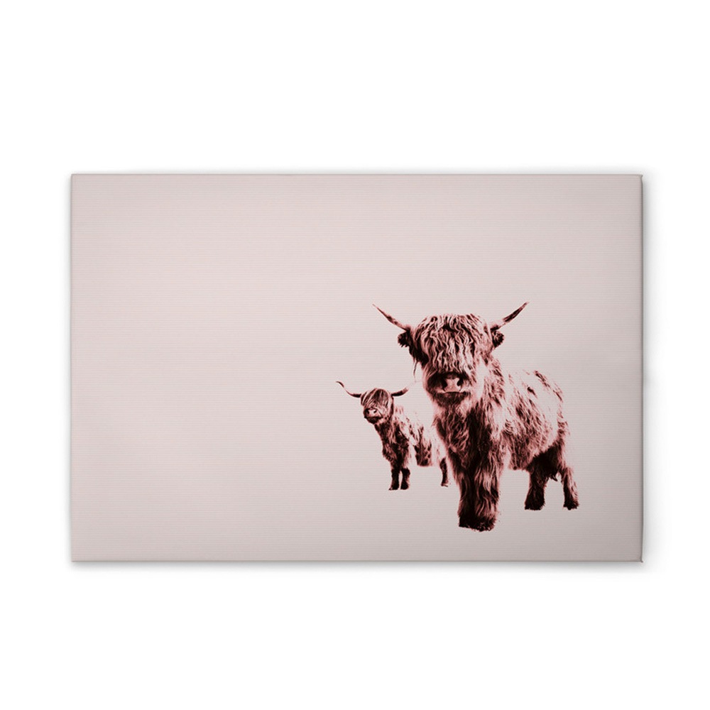 A.S. Création Leinwandbild »Highland Cows - Wandbild Beige Braun Rosa Keilr günstig online kaufen