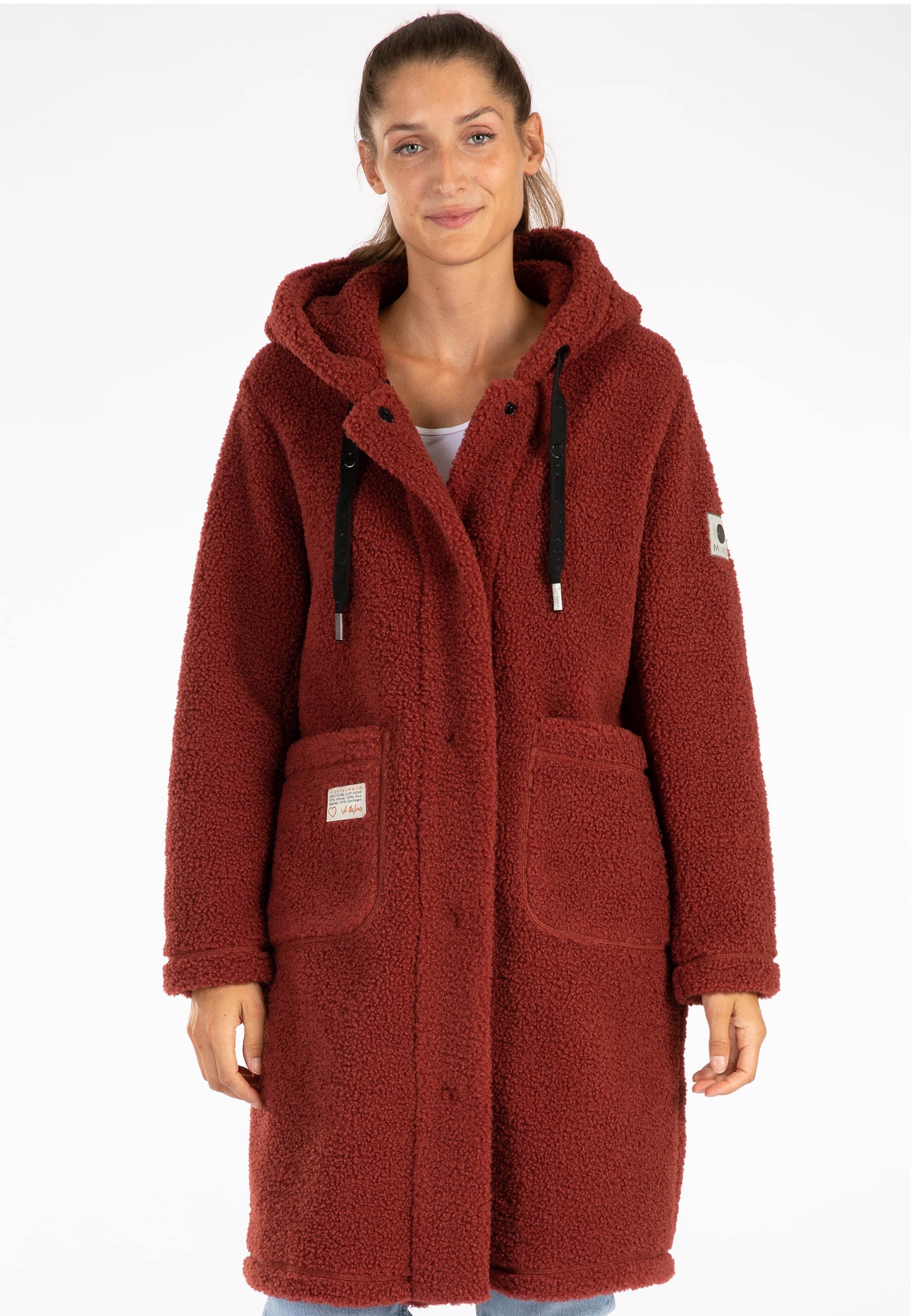 Lpo Damen LPO Fleecejacke »SHERPA DENISE Fleecemantel« Ultra‐weiche Sherpa‐Innenausstattung 44L