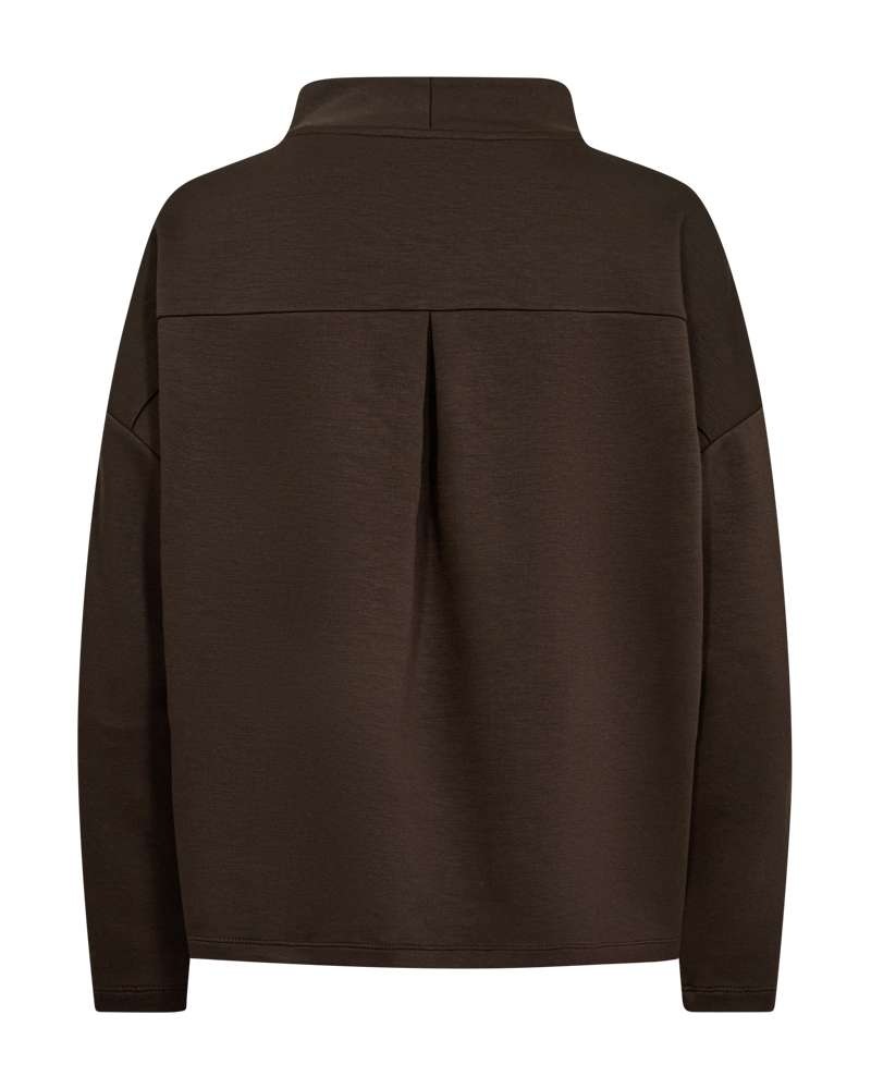 FREEQUENT Langarmshirt mit Stehkragen / Viskose-Stretch