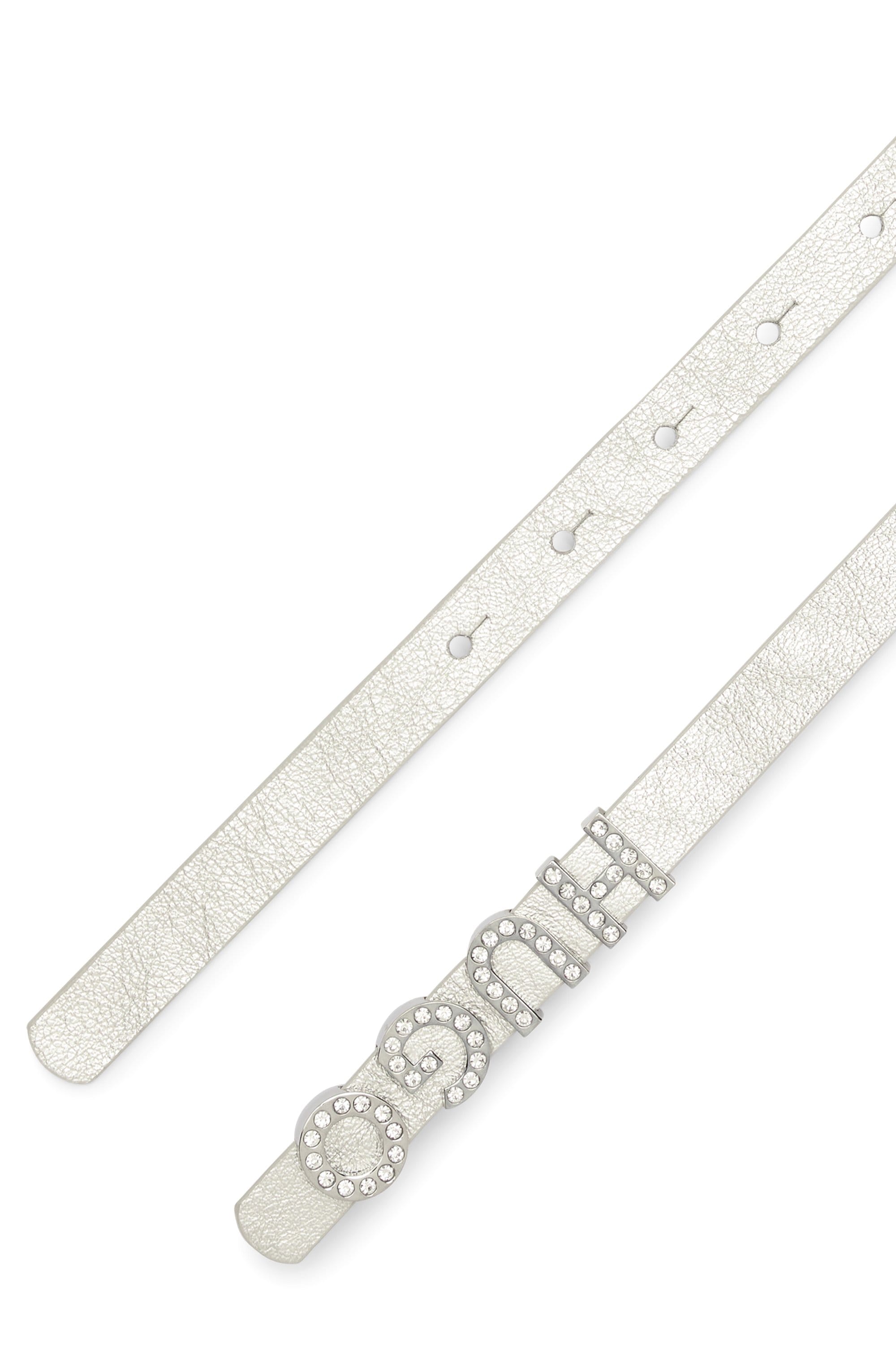 HUGO Ledergürtel »Zula-S-L Sz15« mit Ziersteinen besetzte Schließe