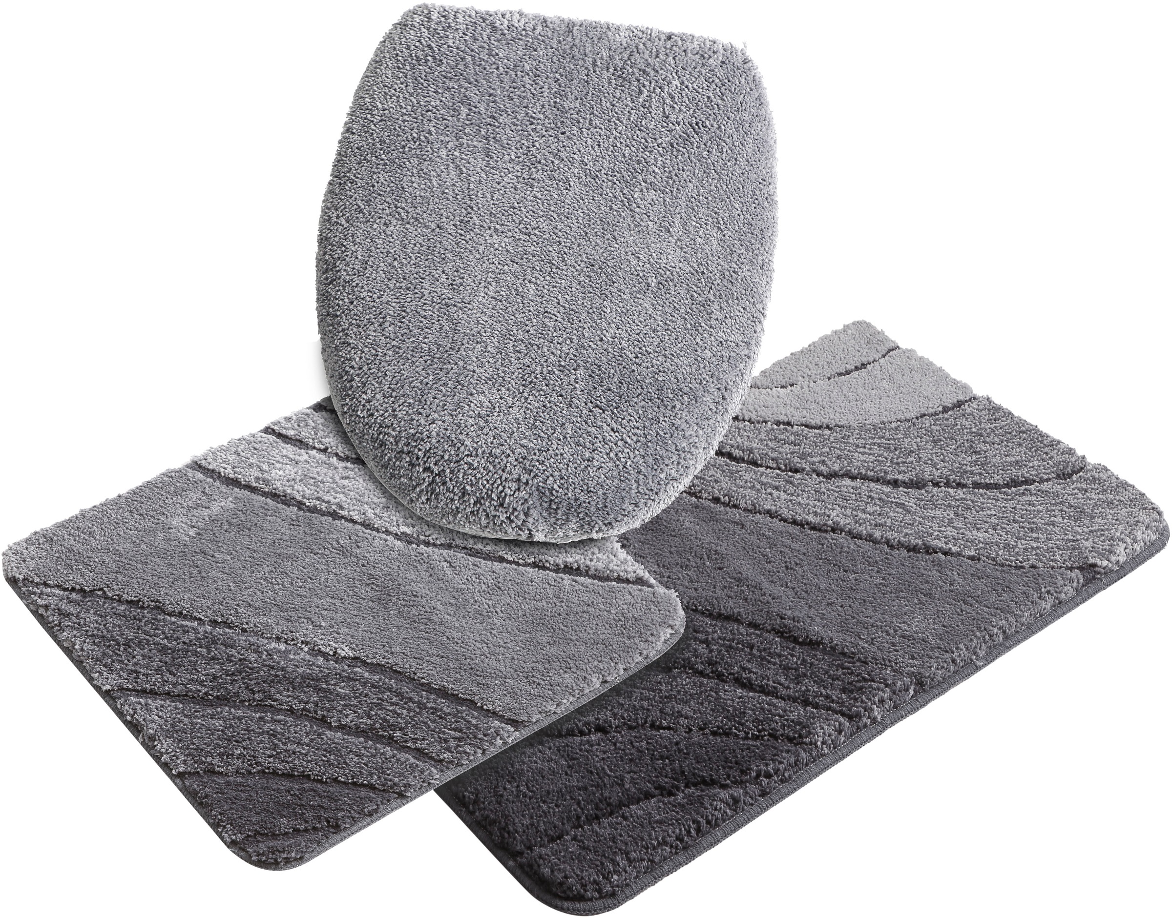 my home Badematte »Josie, Badvorleger, Badezimmer Teppich«, rutschhemmend beschichtet, fußbodenheizungsgeeignet-schnell trocknend-strapazierfähig, Badteppich, Badematten, rechteckig, rund & als 3-tlg. Set erhältlich