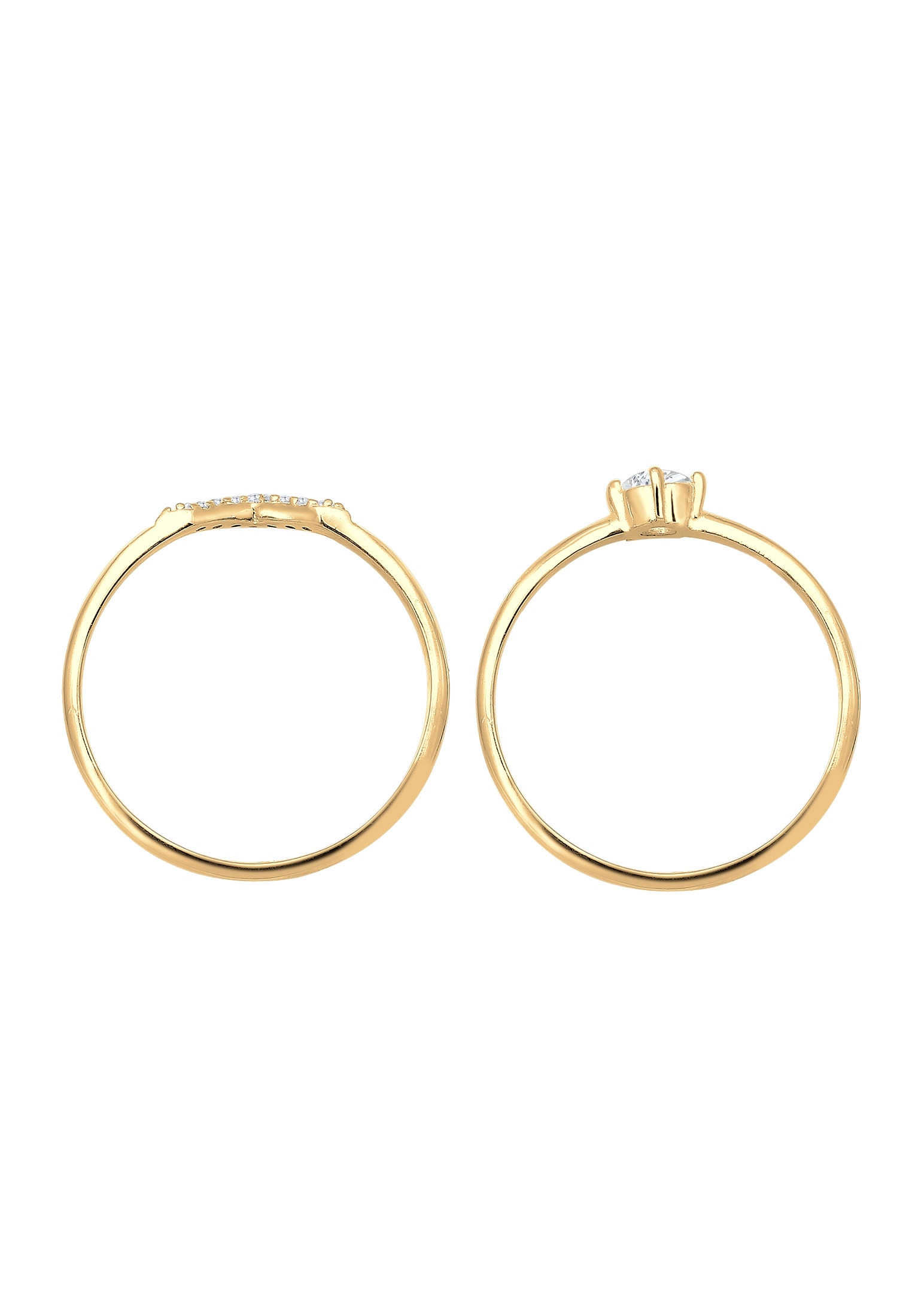 3. Bild von Elli Verlobungsring »Set Solitär Dreieck Zirkonia 925 Sterling Silber«