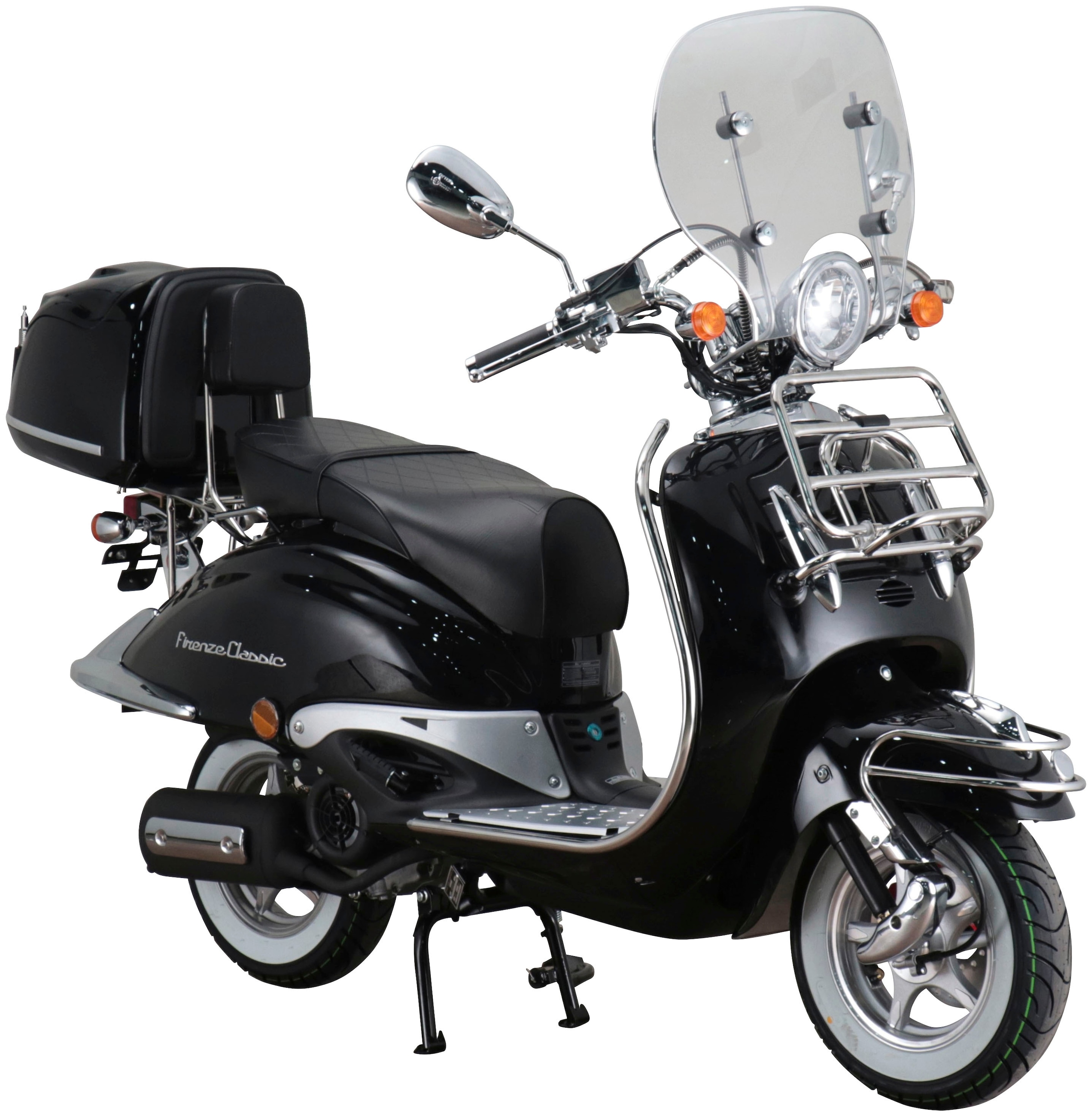 Alpha Motors Motorroller »Retro Firenze Classic«, 125 cm³, 85 km/h, Euro 5, 8,6 PS, (Komplett-Set), mit Lenkerschloss und Windschild