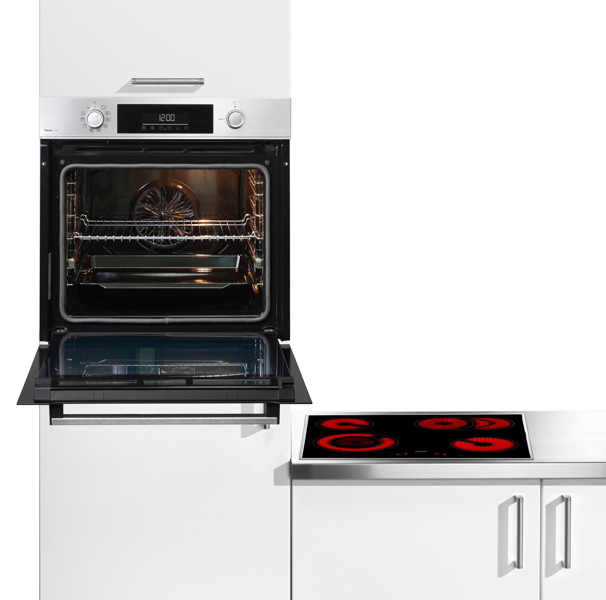 BEKO Backofen-Set »BBSM12320XMPEF« mit 1-fach-Teleskopauszug Pyrolyse-Selbstreinigung