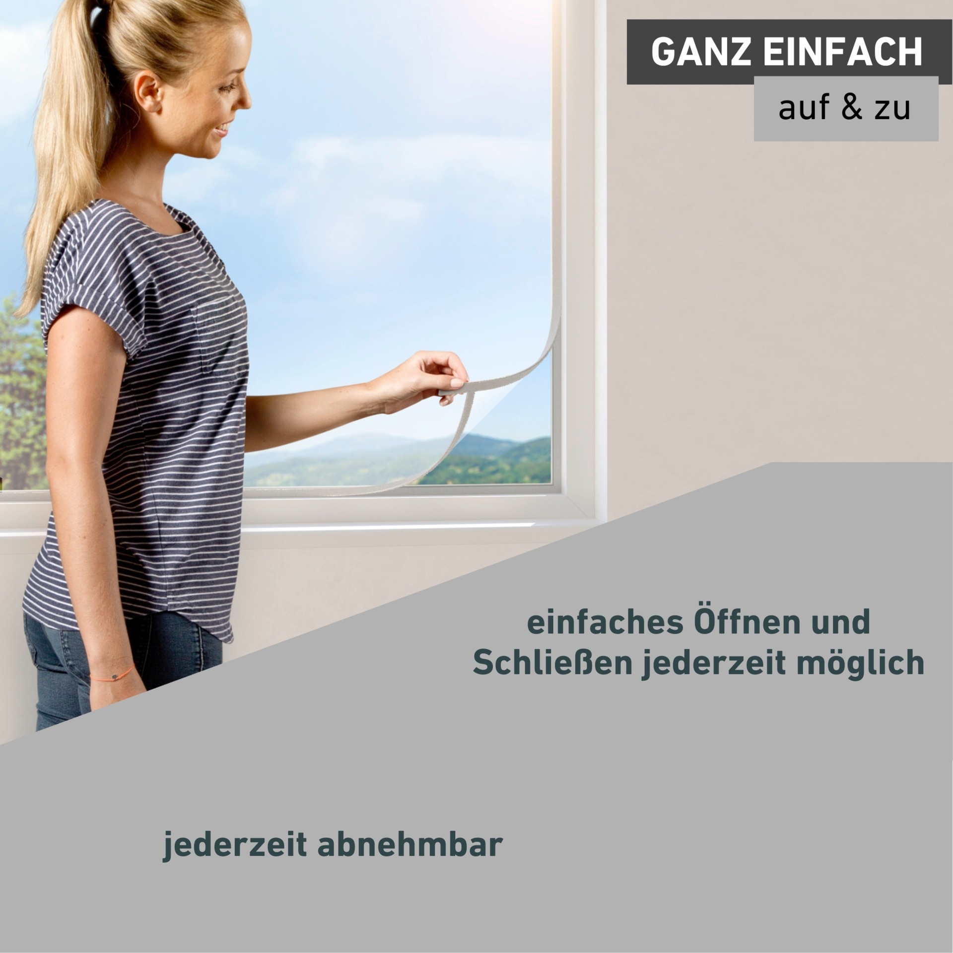 Windhager Moskitonetz »Open-Up, flexibler Insektenschutz für Fenster, ohne Bohren« 1 Stk. tlg. Insektenschutzgitter 130 x 150 cm, erhältlich in anthrazit oder weiß