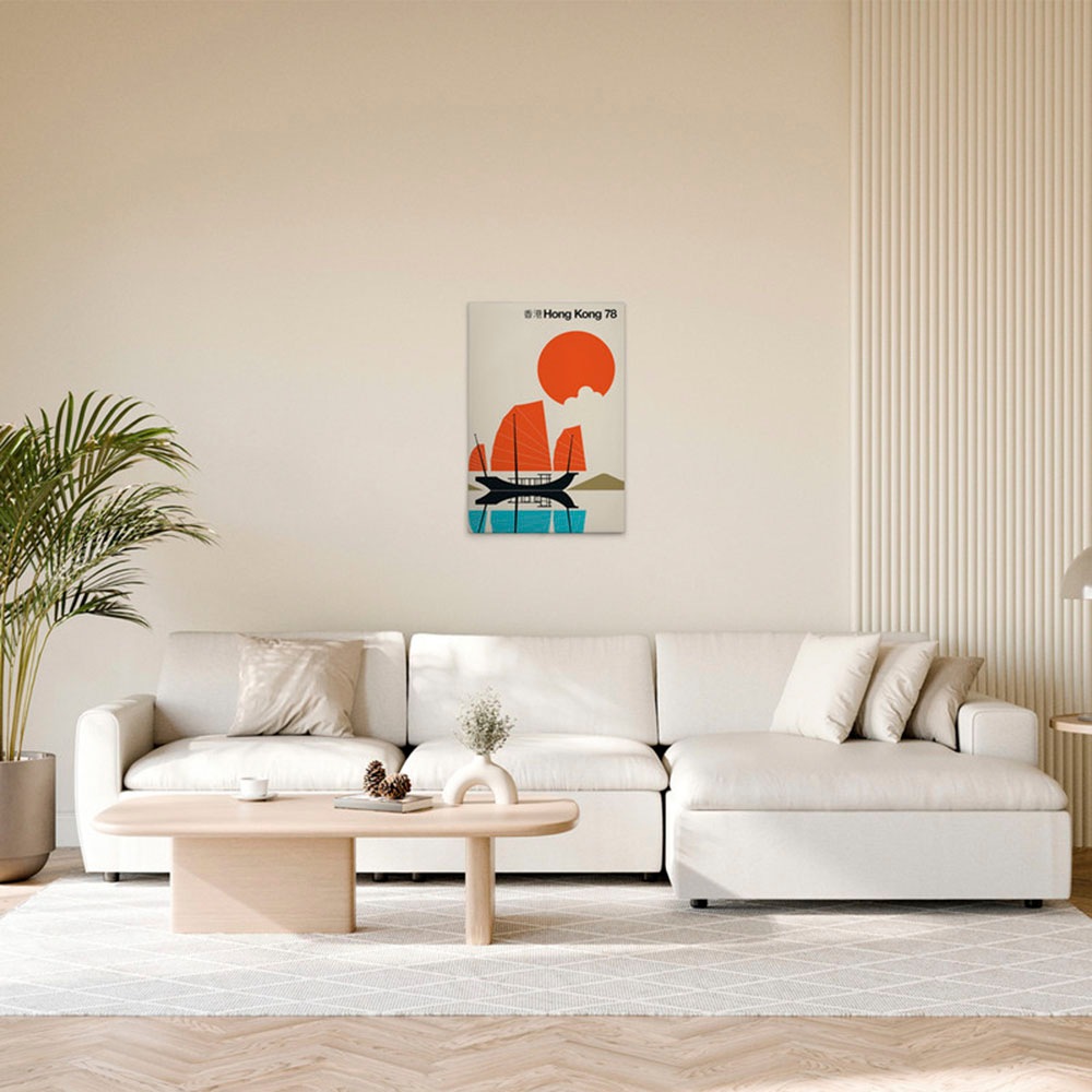 A.S. Création Leinwandbild »HongKong78 - Wandbild Creme Blau Orange Keilrah günstig online kaufen