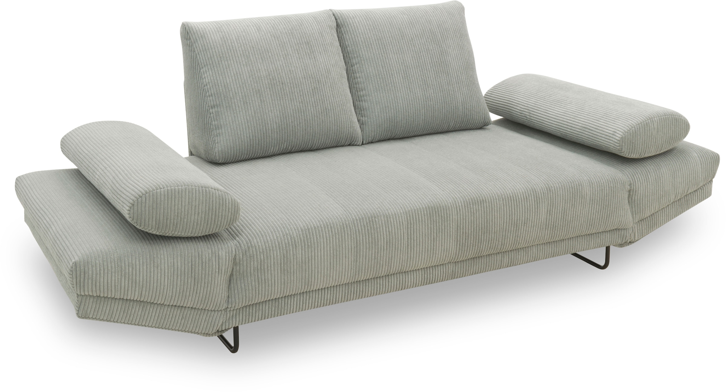 INOSIGN Schlafsofa »Jadelyn mit klappbaren Armlehnen,«, Federkern, Cord-Bezug, incl. 2 Armlehnkissen, Liegefläche 97x250 cm