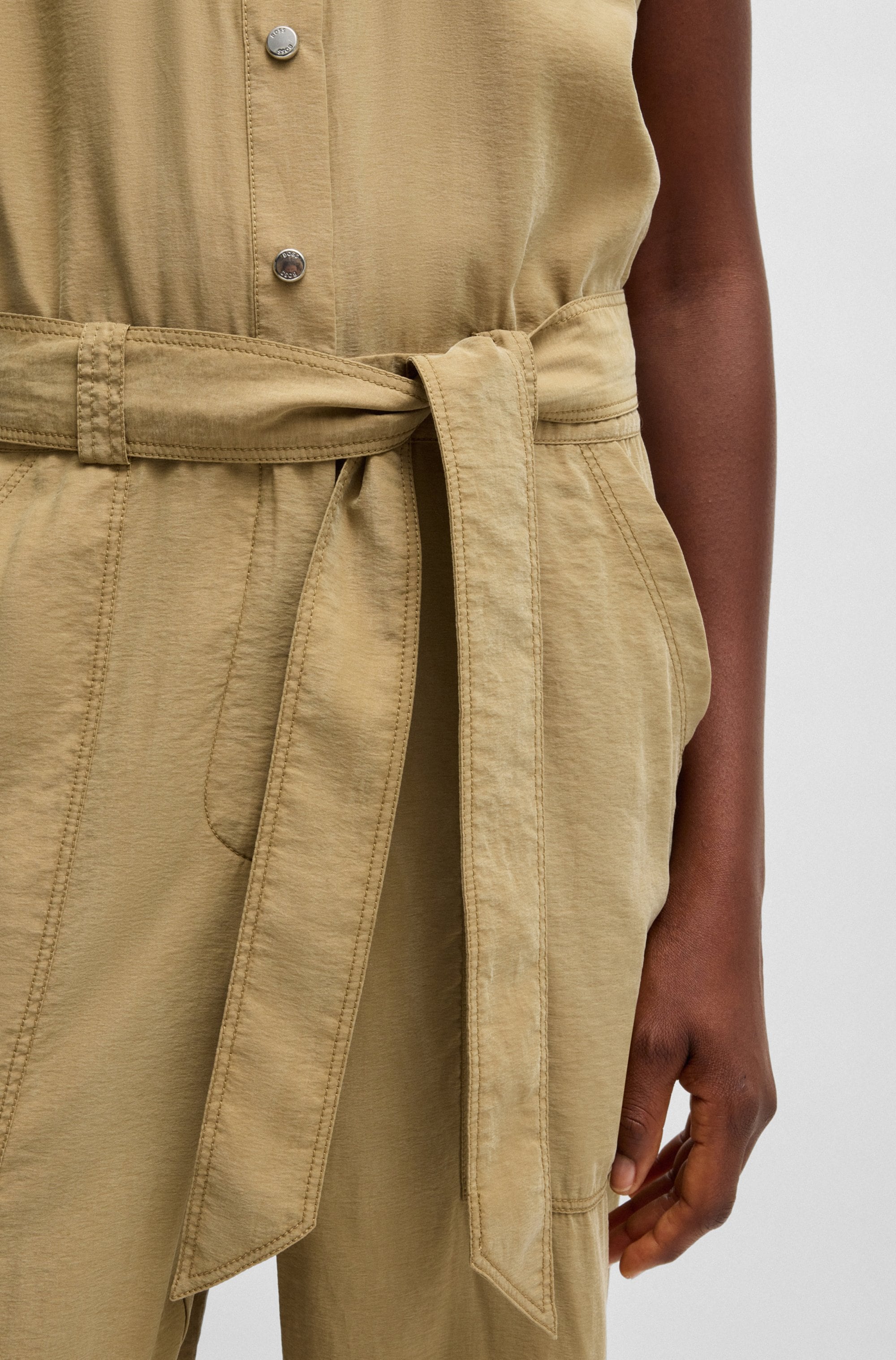 BOSS ORANGE Jumpsuit »Dridy Premium Damenmode«, mit Gürtel, Pattentaschen