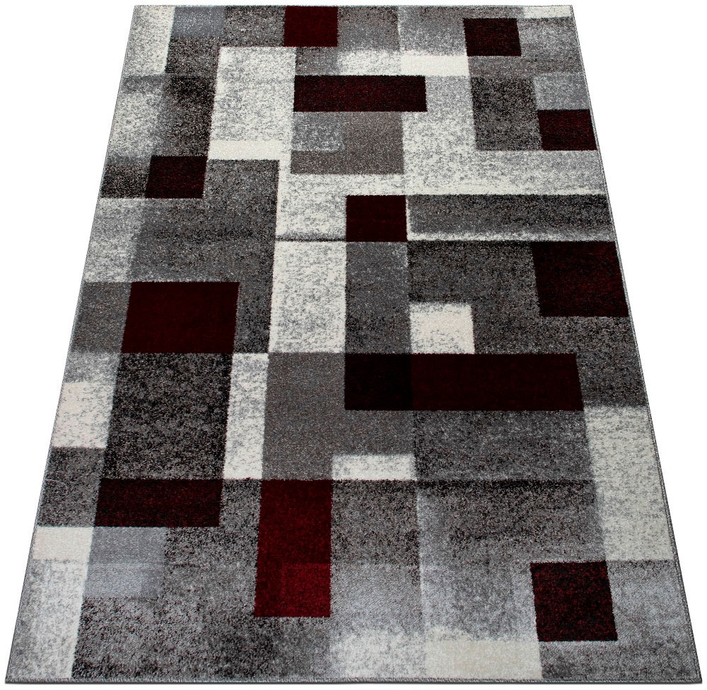 my home Teppich »Corine«, rechteckig, 9 mm Höhe, mit besonders weichem Flor, Kurzflor, modernes Karo-Design, grafisch