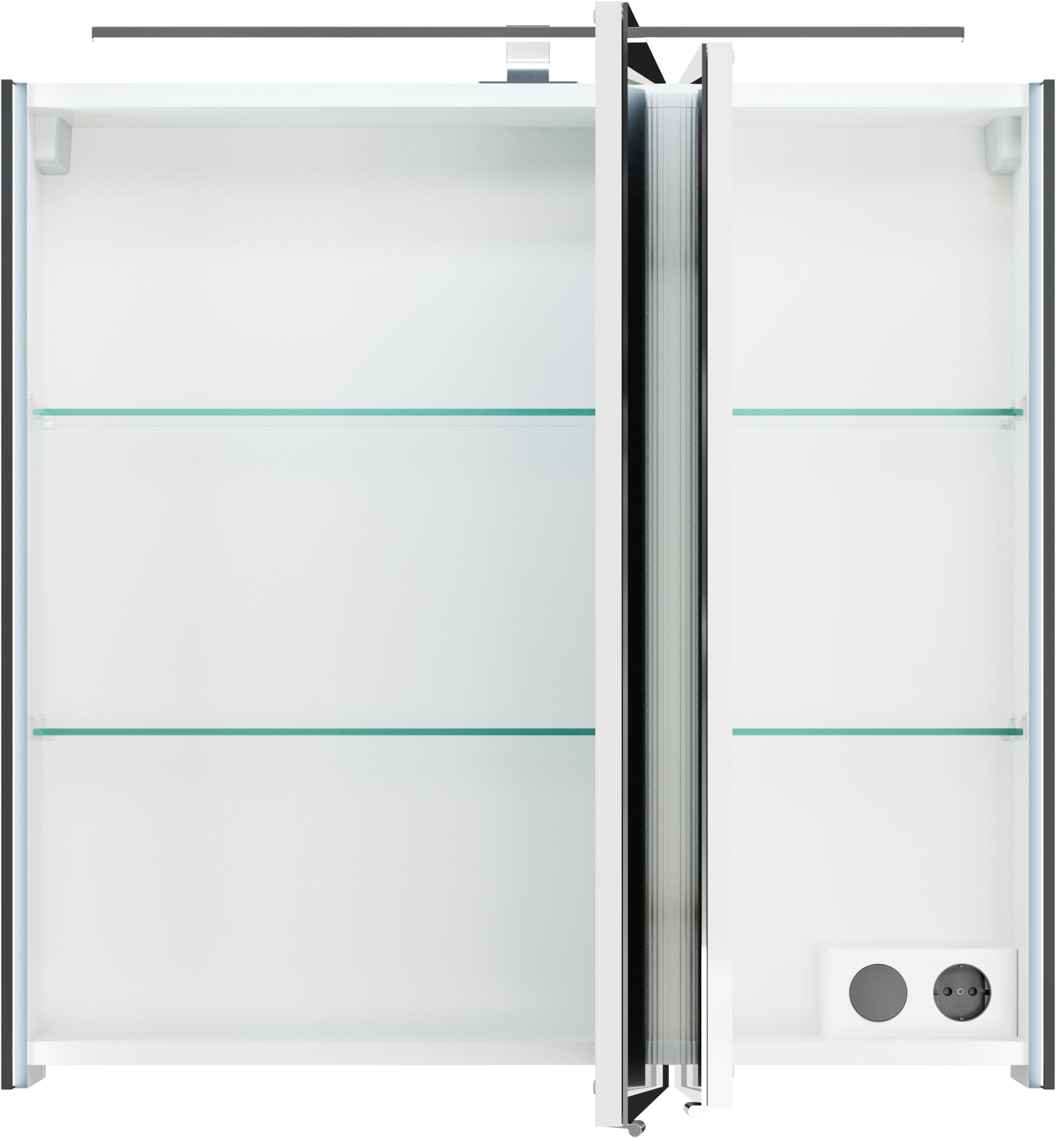 Saphir Badmöbel-Set »Serie 7045 2-teilig Mineralmarmor-Waschtisch mit LED-Spiegelschrank«, (Set, 2 St.), Badezimmer-Set 73,2 cm breit, inkl. Türdämpfer, 2 Türen, 2 Schubladen