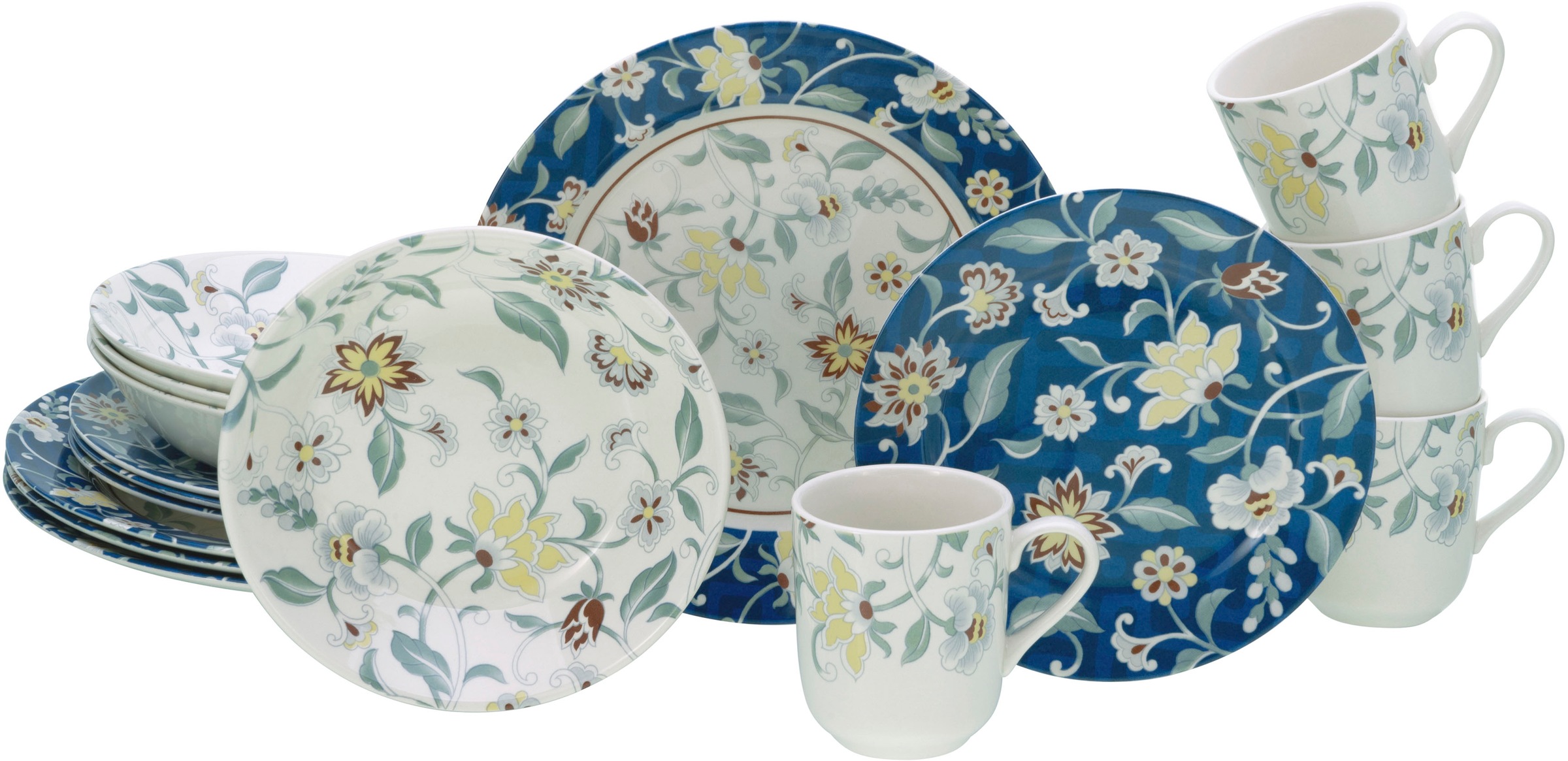 CreaTable Kombiservice »Odessa, Kombi-Service 16-tlg« Blumendekor günstig online kaufen