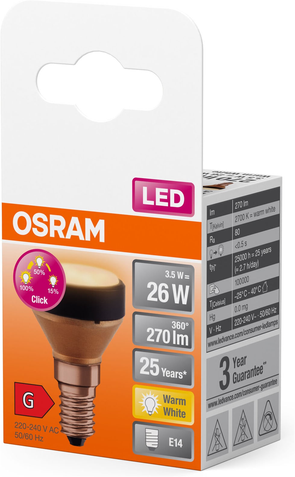 LEDVANCE LED-Leuchtmittel »LED STAR Flat Flat Frosted 26« E27 1 Stk. Warmweiß