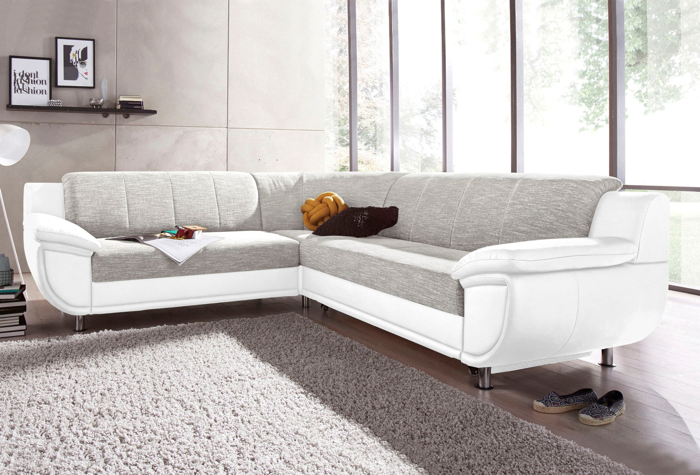 TRENDMANUFAKTUR Ecksofa »Rondo 3, zeitlos und modern, im Materialmix, L-For günstig online kaufen