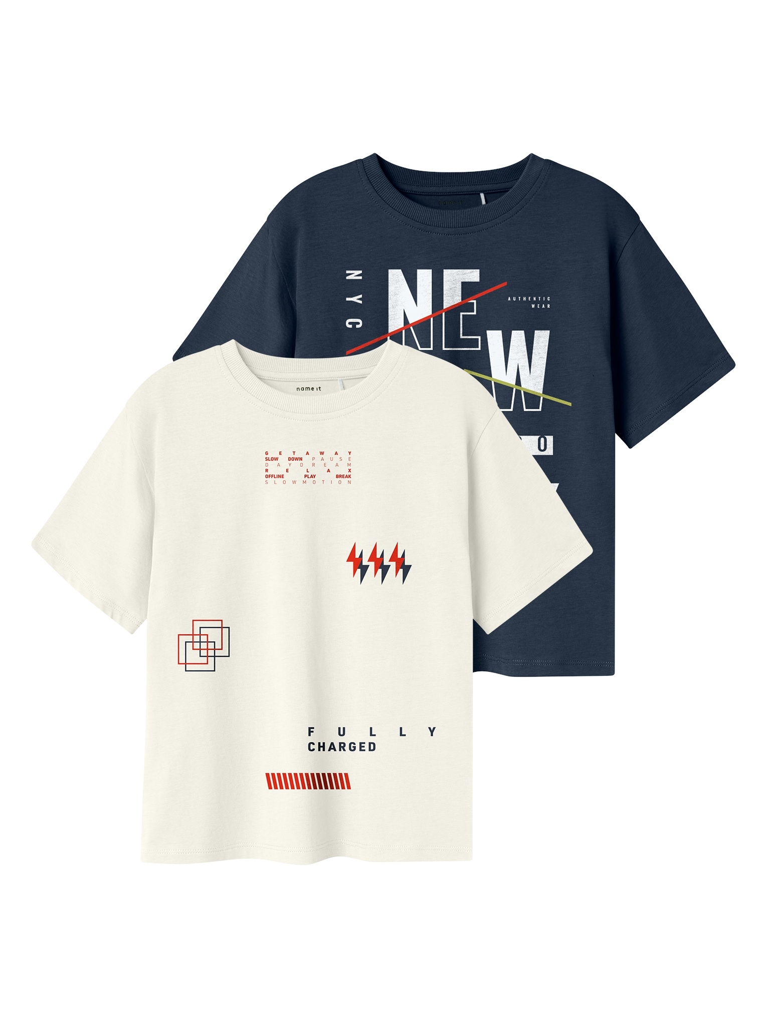 Name It T-Shirt »NKMKINGSTON 2P SS NREG TOP PB«, (Packung, 2 tlg.)